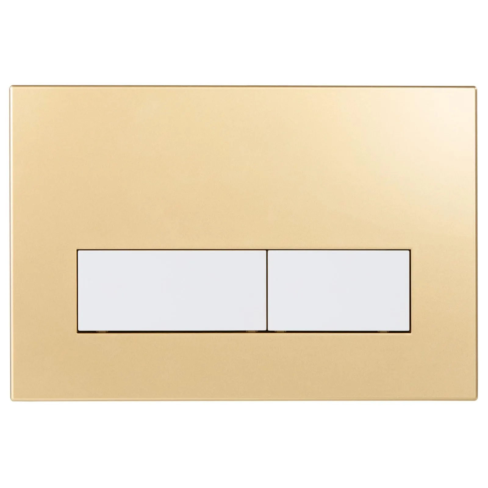 Mendorio Placca di Comando WC per Geberit Sigma, UP300 e UP320, Doppio Scarico, 246×164 mm, Oro Opaco e Bianco Opaco - immagine 1