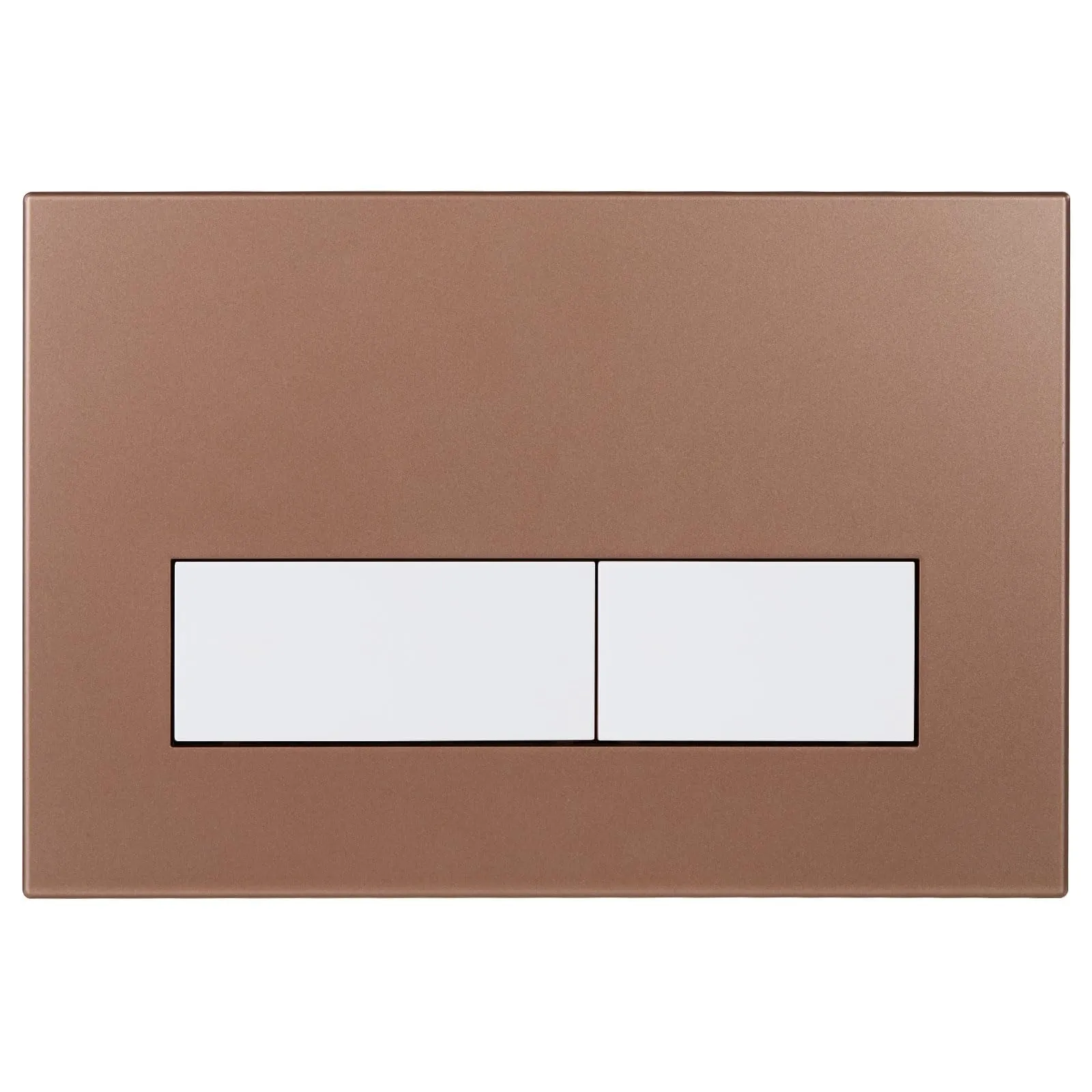 Mendorio Placca di Comando WC per Geberit Sigma, UP300 e UP320, Piastra Doppio Scarico, 246×164 mm, Bronzo Opaco e Bianco Opaco Pulsante - immagine 1