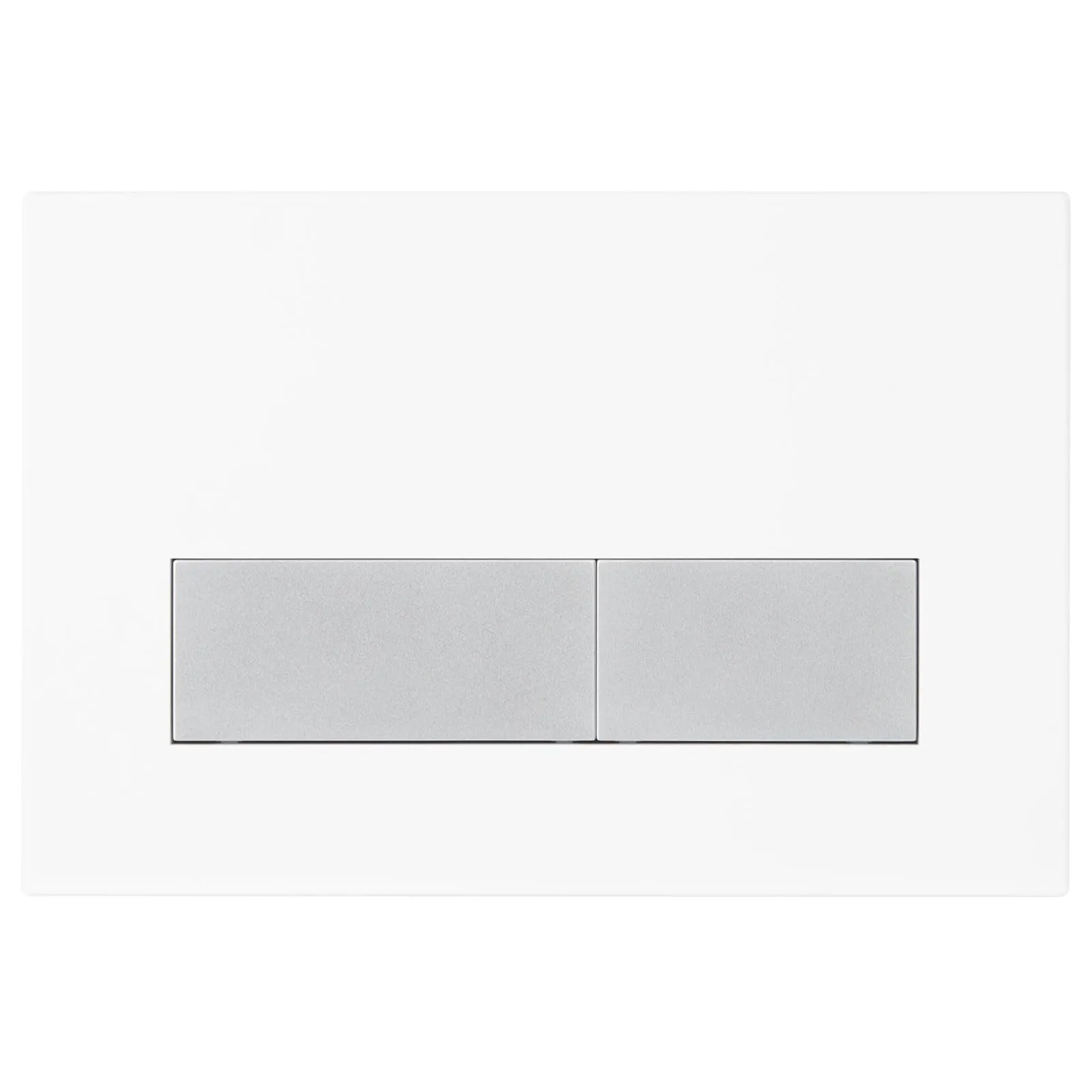 Mendorio Placca di Comando WC per Geberit Sigma, UP300 e UP320, Doppio Scarico, 246x164 mm, Bianco Opaco e Argento Opaco - immagine 1