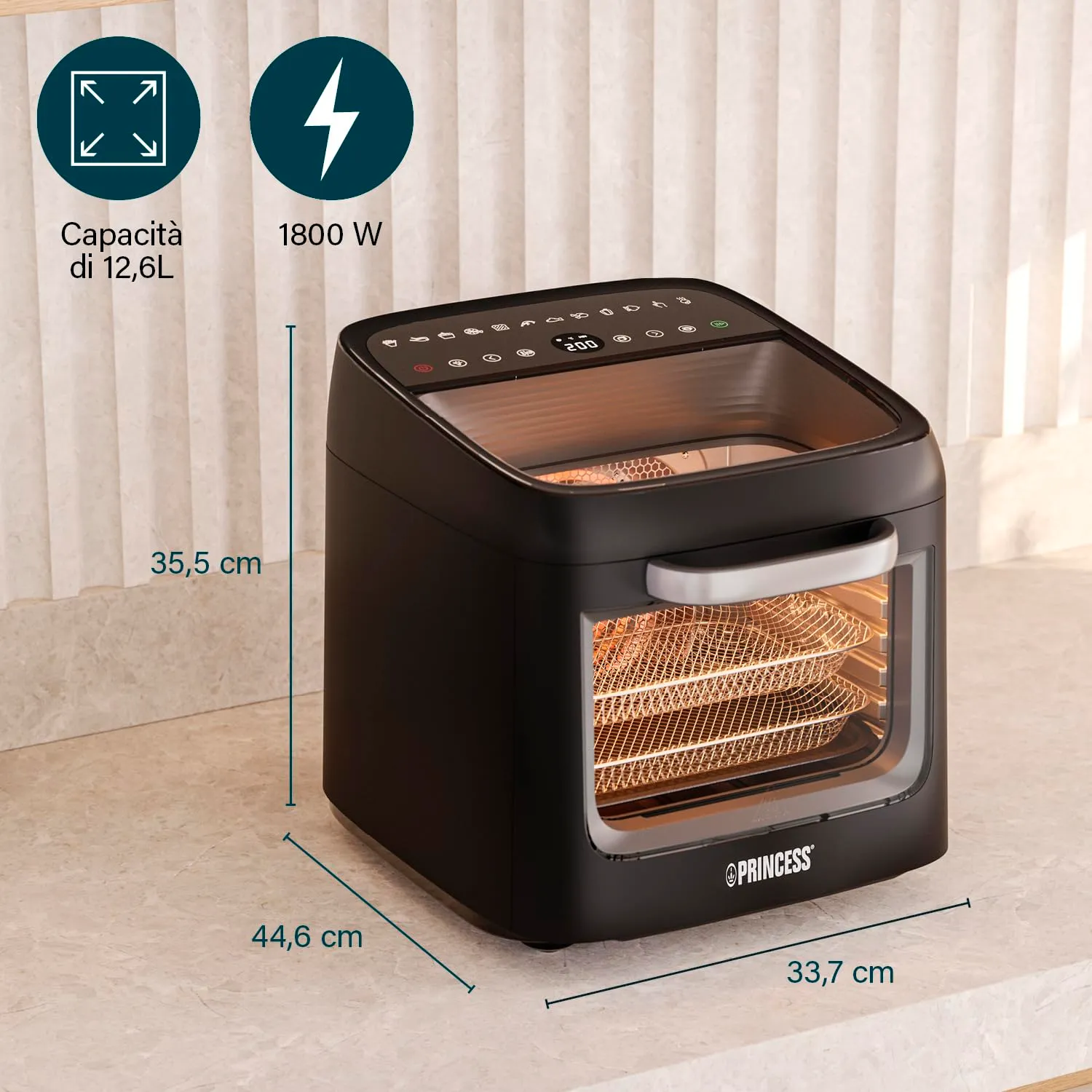 Princess Airfryer Oven Vision 12,6 L 1800 W 01.182288.01.001 - immagine 3
