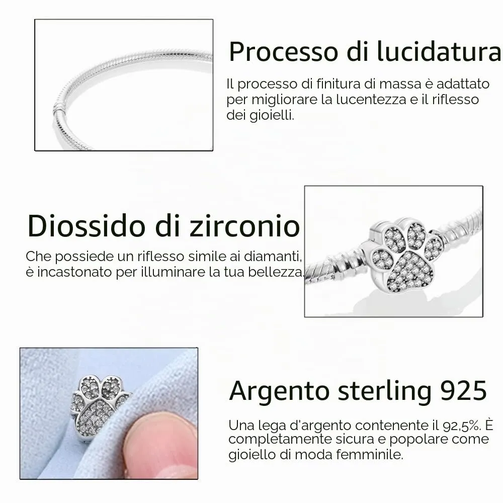 KUNSIR Moments Bracciale Donna in Argento Sterling 925 Snake, Compatibile con Pandora 18cm - immagine 4