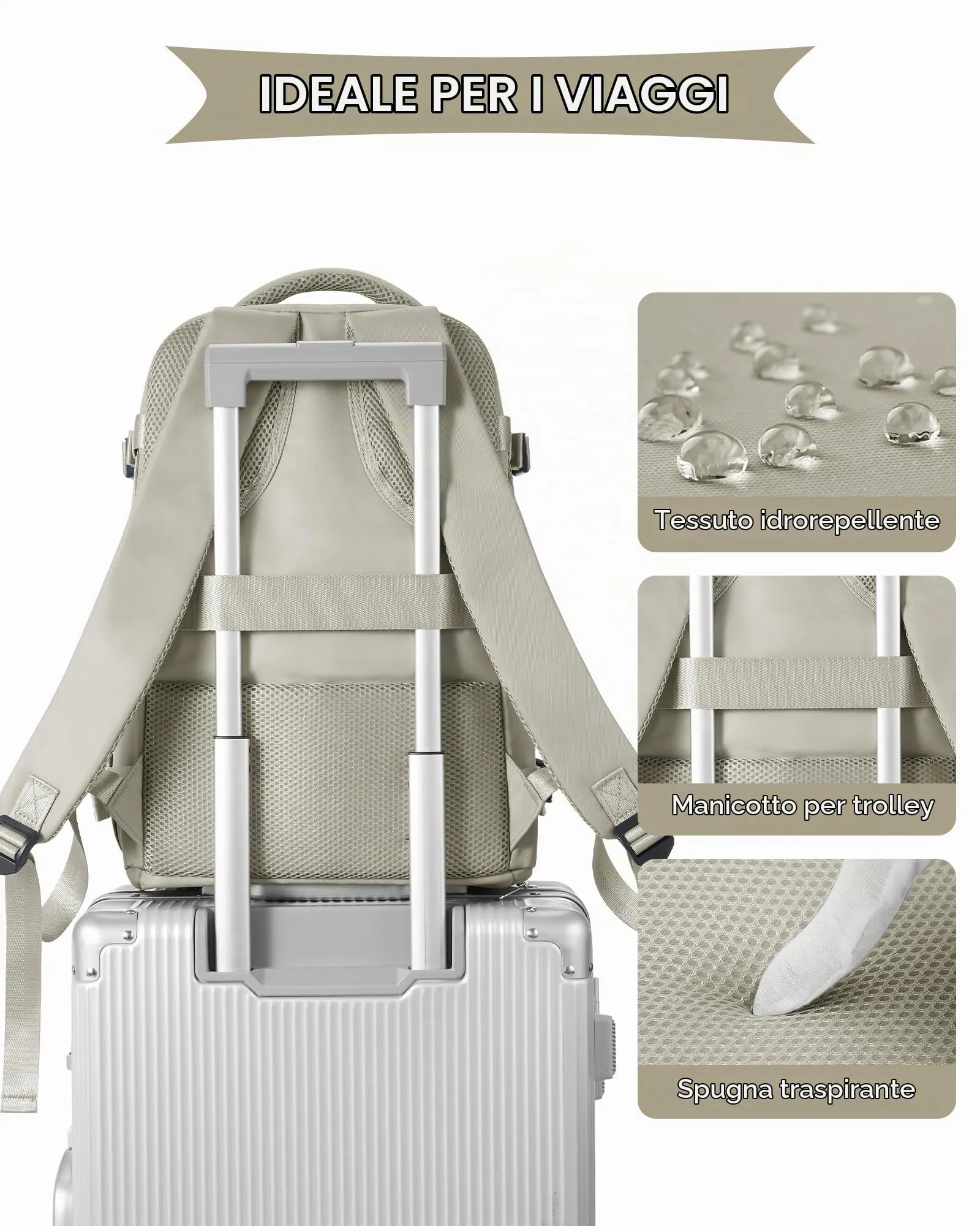 SZLX Zaino da Viaggio Bagaglio a Mano per Ryanair, Wizzair, Easyjet, Laptop 14 Pollici con Porta Scarpe, 40x20x25 cm - immagine 7