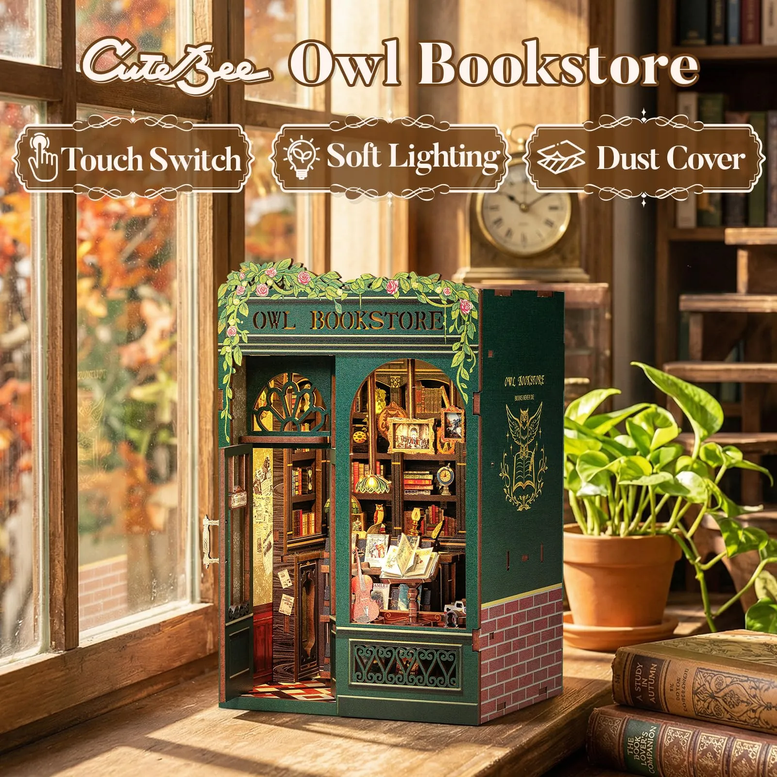 CUTEBEE Book Nook Kit Own Bookstore 1:12 Miniature House BE-SD02 - immagine 3