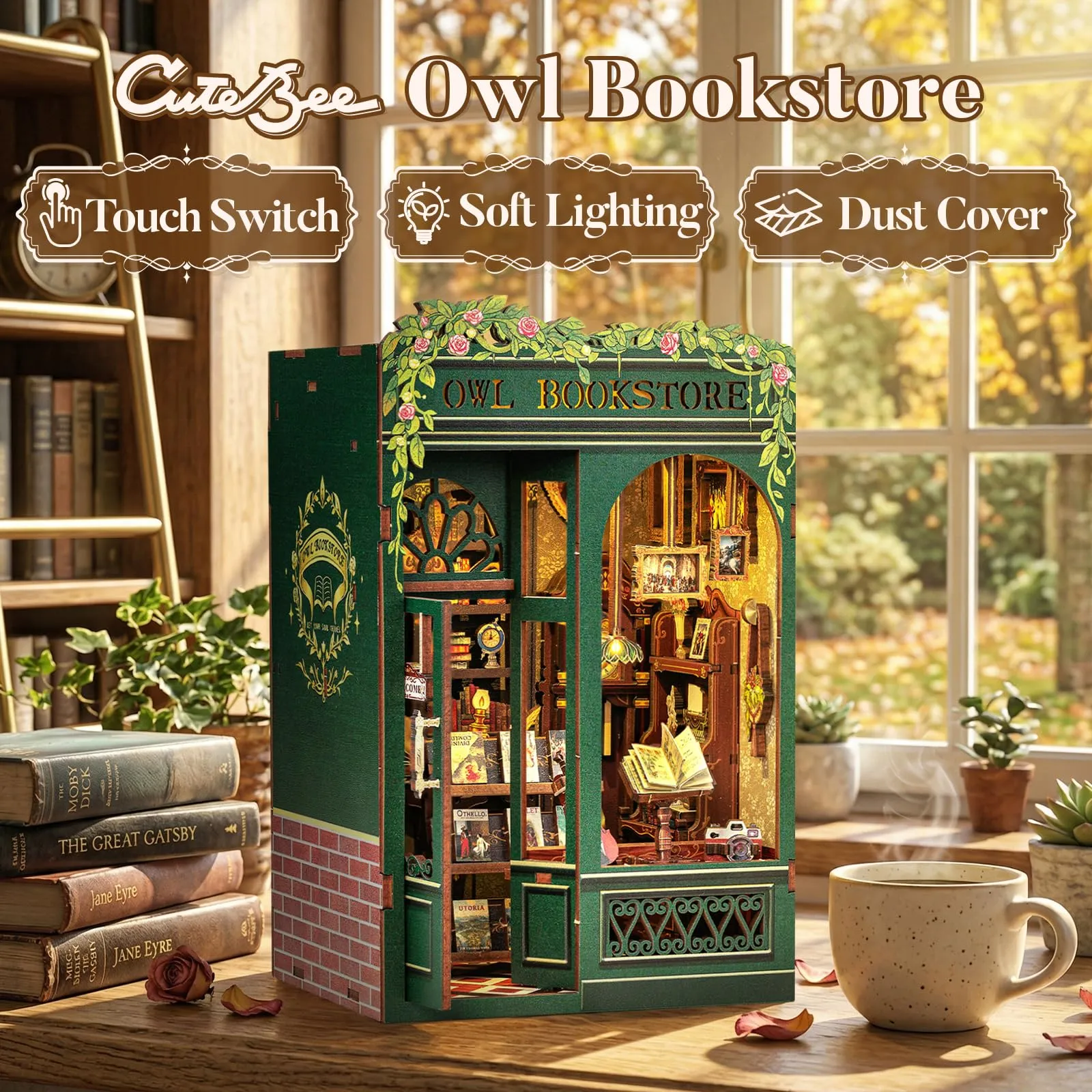 CUTEBEE Book Nook Kit Own Bookstore 1:12 Miniature House BE-SD02 - immagine 4