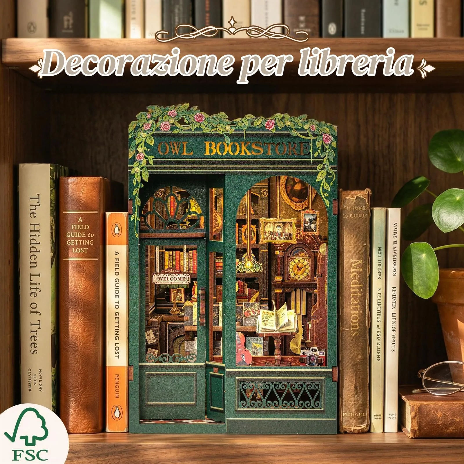 CUTEBEE Book Nook Kit Own Bookstore 1:12 Miniature House BE-SD02 - immagine 7