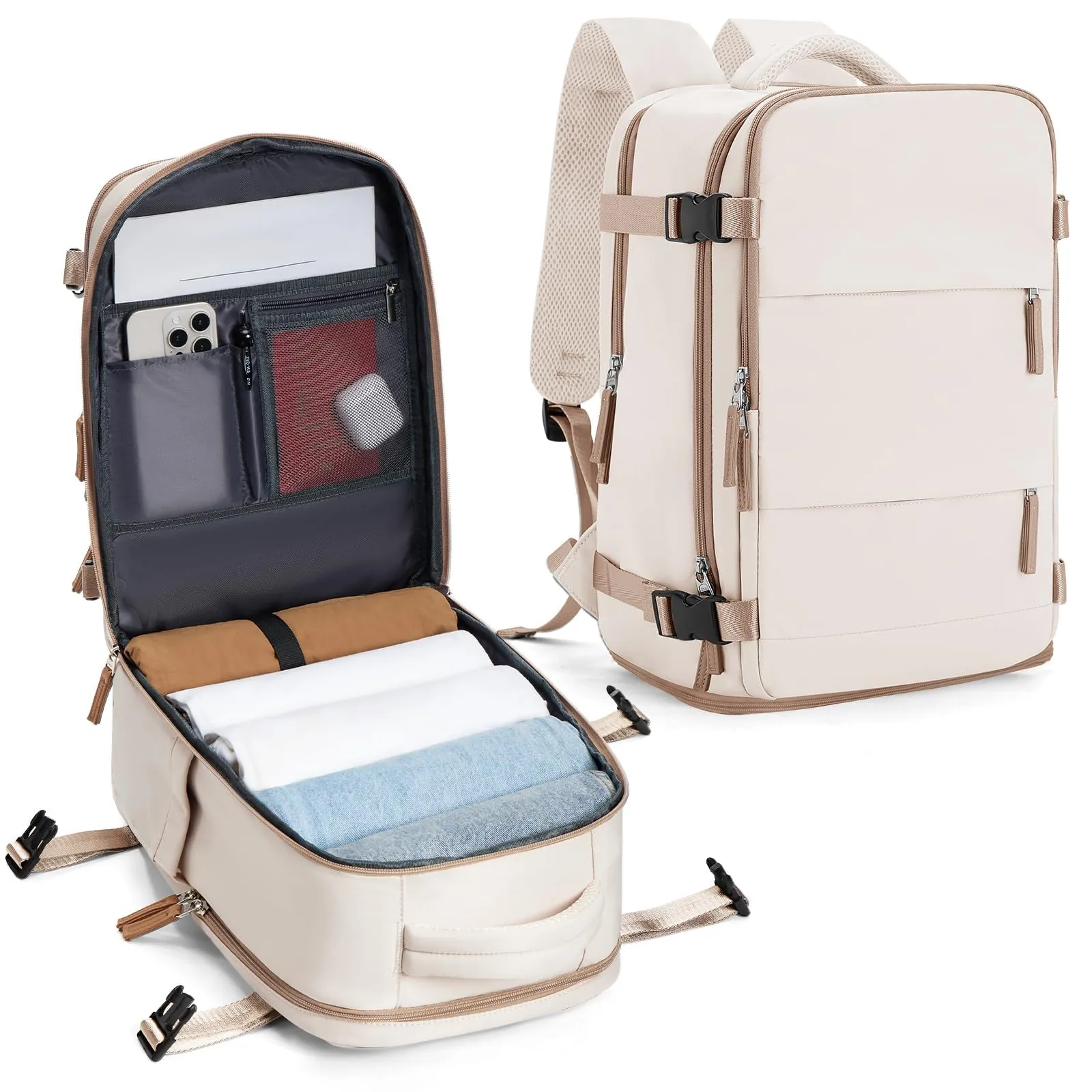 SZLX Zaino da Viaggio 40x30x20 Ryanair Wizzair Impermeabile per Donna con Scomparto per Laptop 14 Pollici e Scarpe - immagine 1