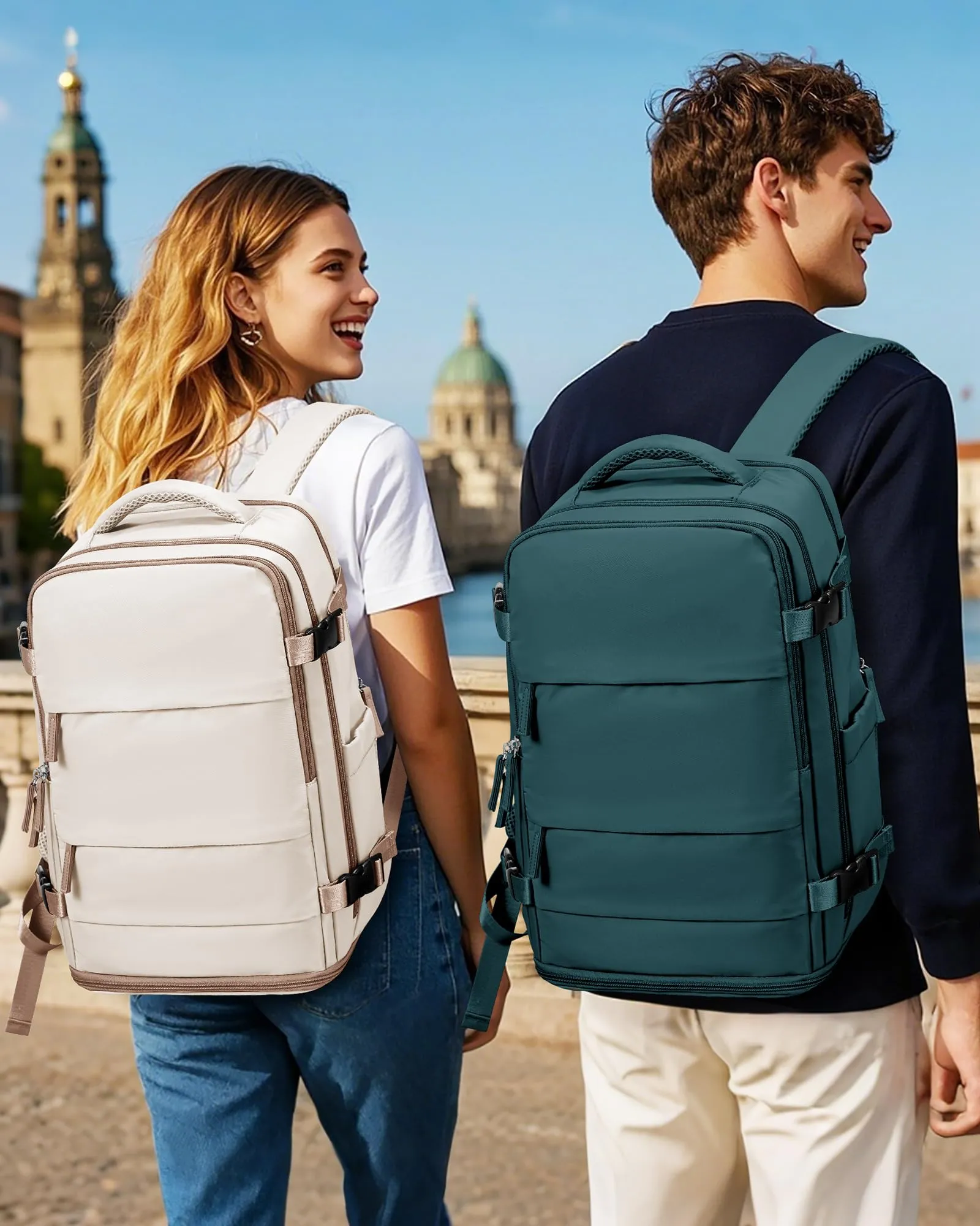 SZLX Zaino da Viaggio 40x30x20 Ryanair Wizzair Impermeabile per Donna con Scomparto per Laptop 14 Pollici e Scarpe - immagine 2