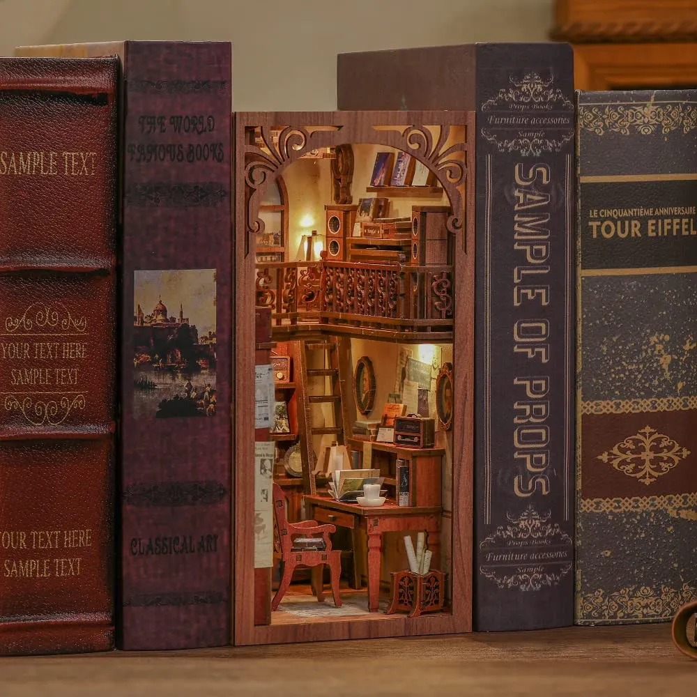 CUTEBEE DIY Book Nook Kit - The Secret Rhythm 3D Wooden Puzzle Model with LED Light, 1:24 - immagine 4