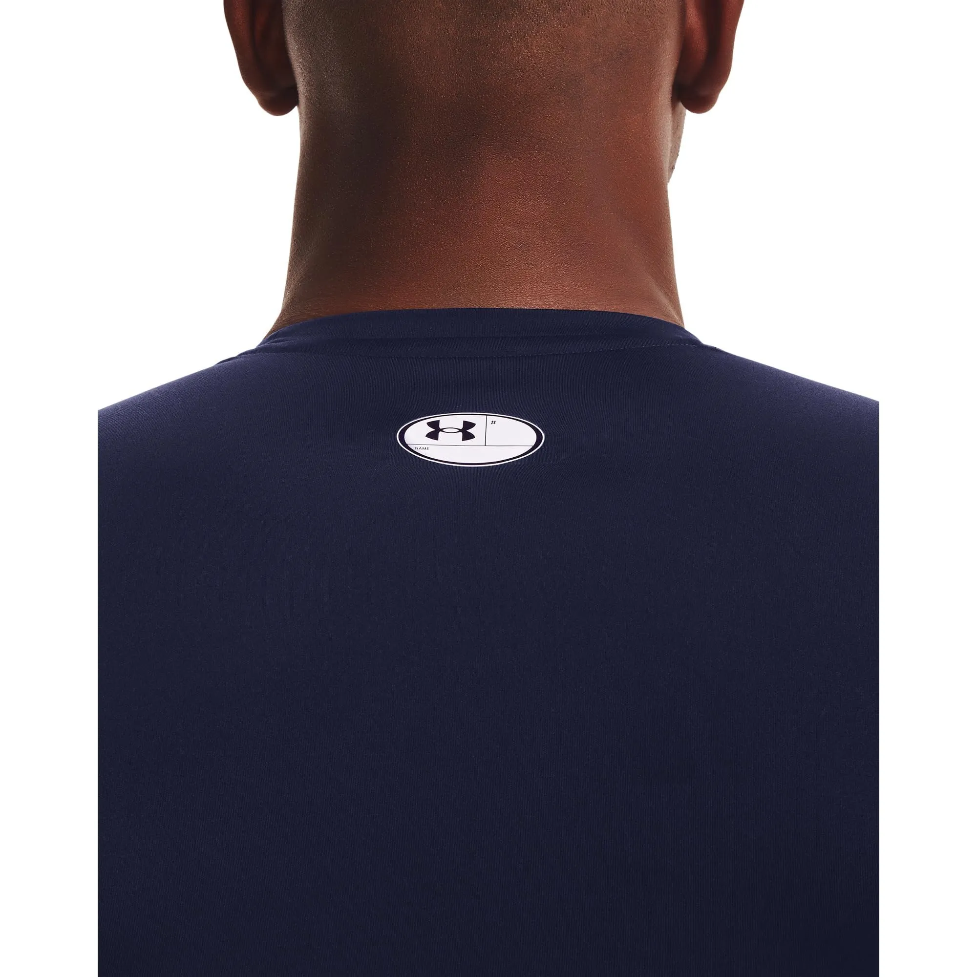 Under Armour HeatGear Compression Short Sleeve T-Shirt - Navy Blue/White, XL Tall - immagine 3