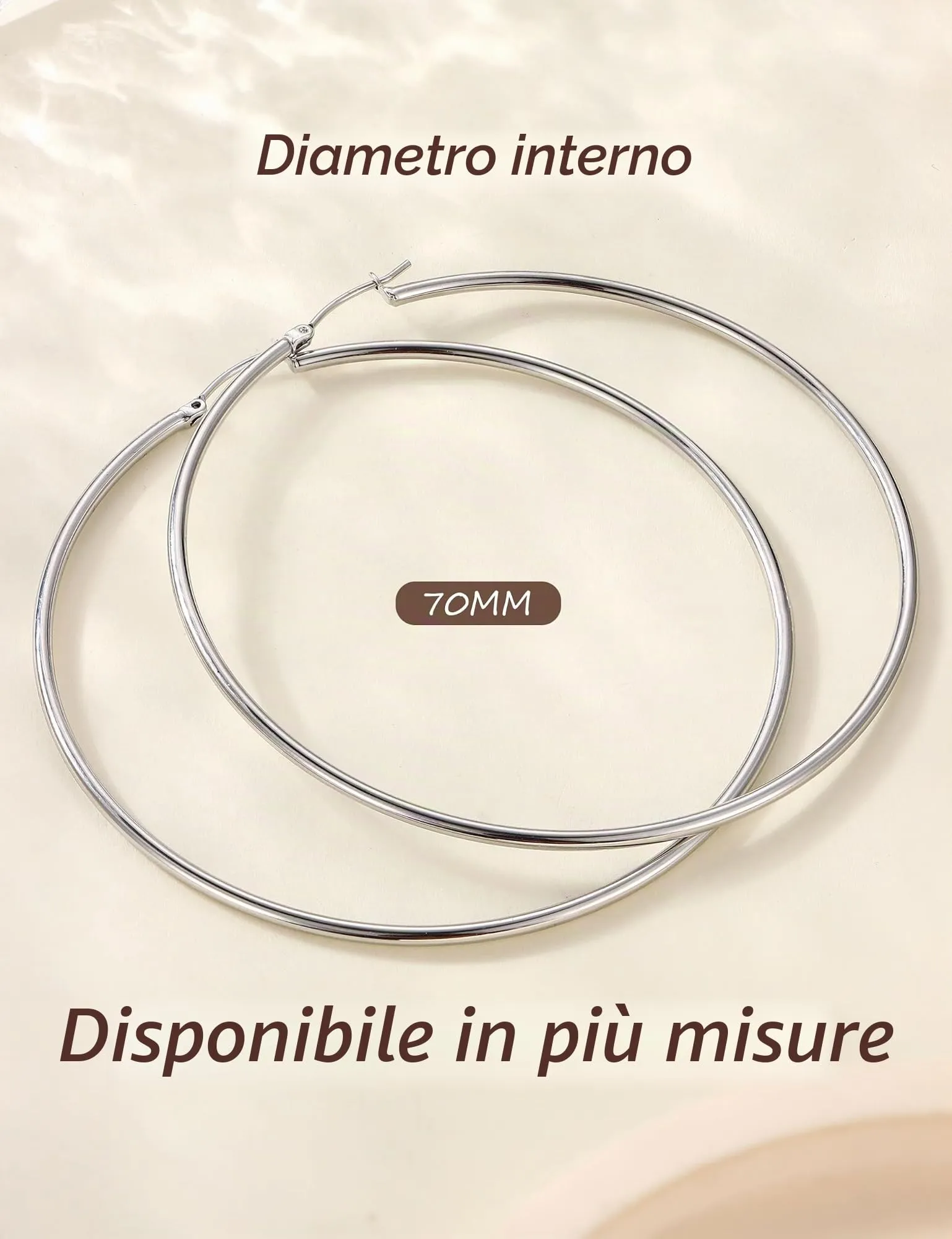 Chriscoco Orecchini Cerchio Argento 925 70mm - immagine 3