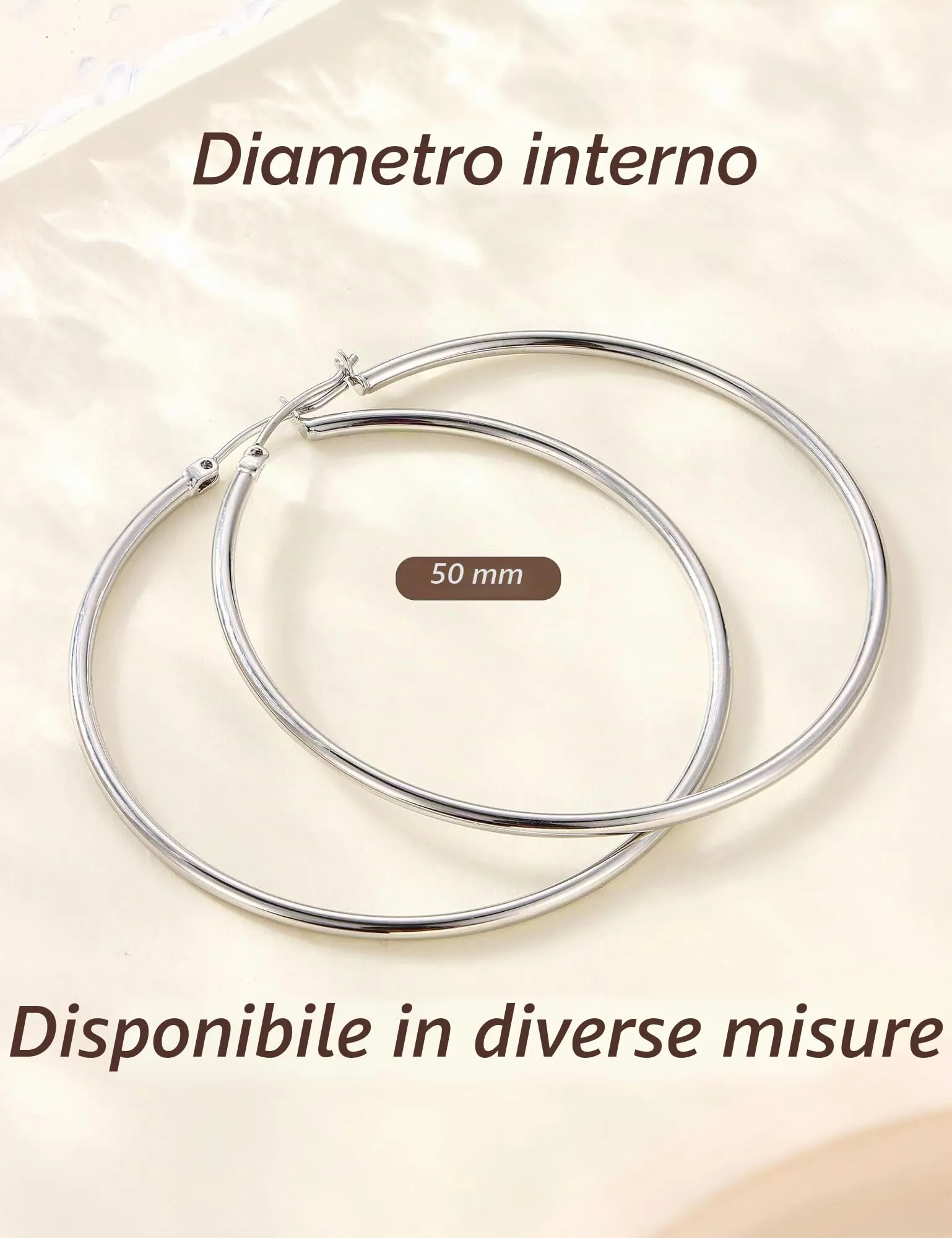 Chriscoco Orecchini Cerchio Argento 925 70mm - immagine 3