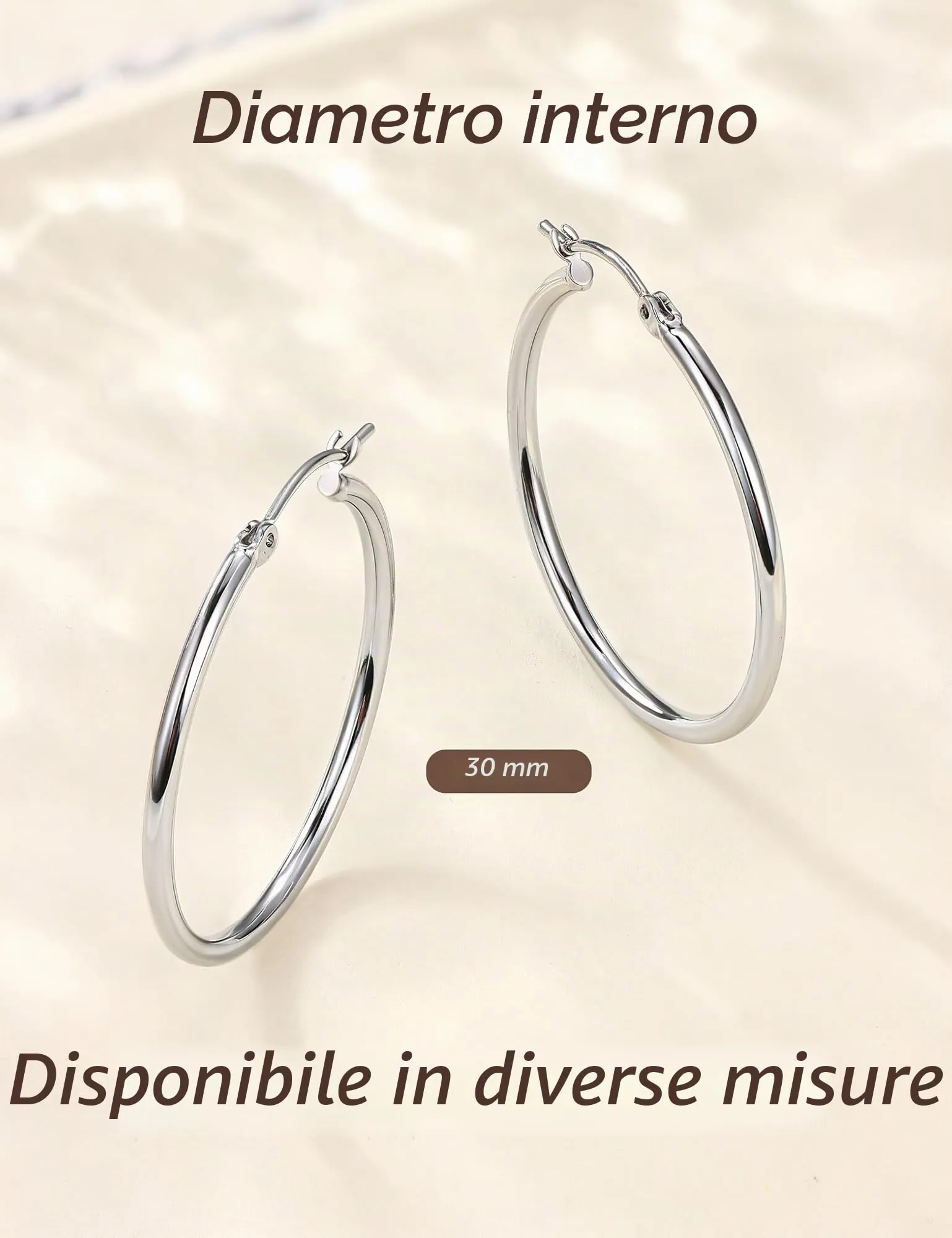 Chriscoco Orecchini Cerchio Argento 925 70mm - immagine 3
