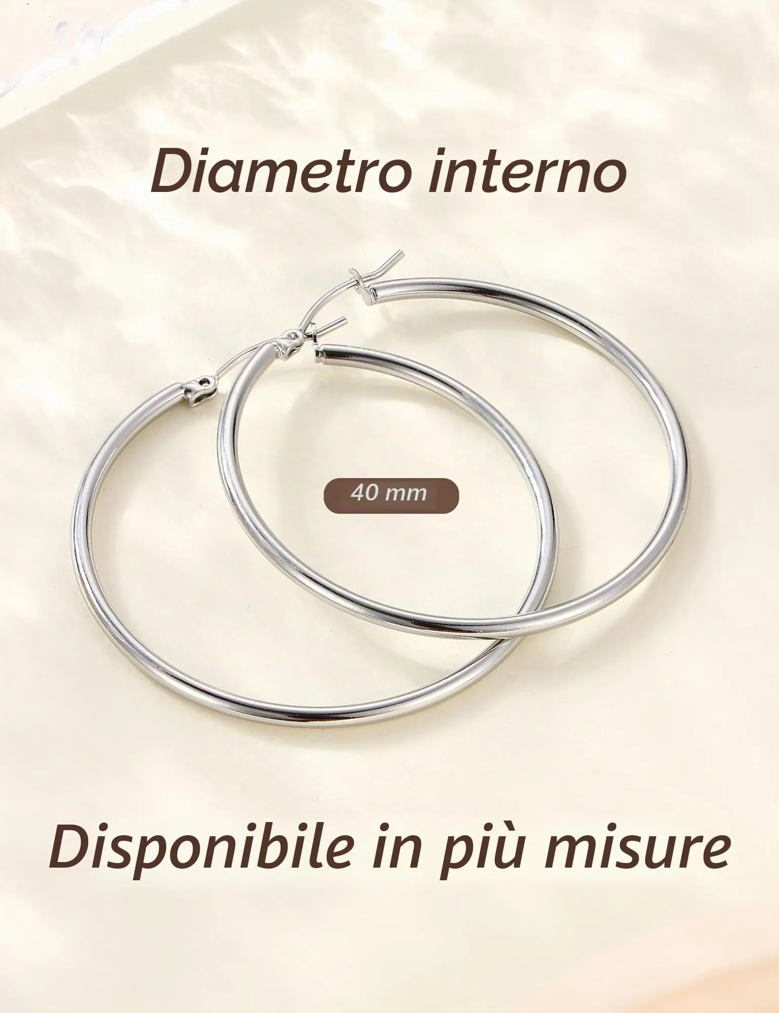 Chriscoco Orecchini Cerchio Argento 925 40mm - immagine 3