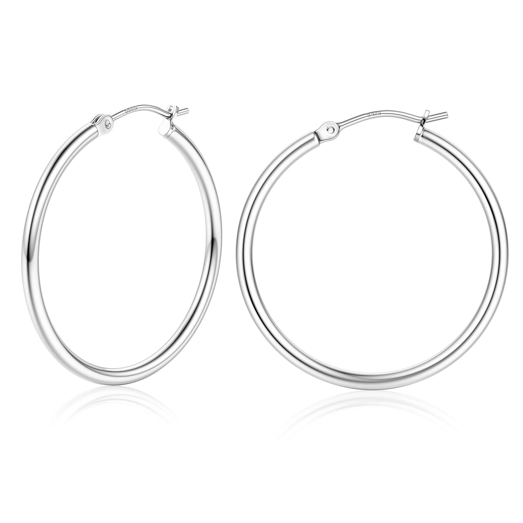 Chriscoco Orecchini Cerchio Argento 925, 15/20/25/30/40/50/60/70mm - immagine 1
