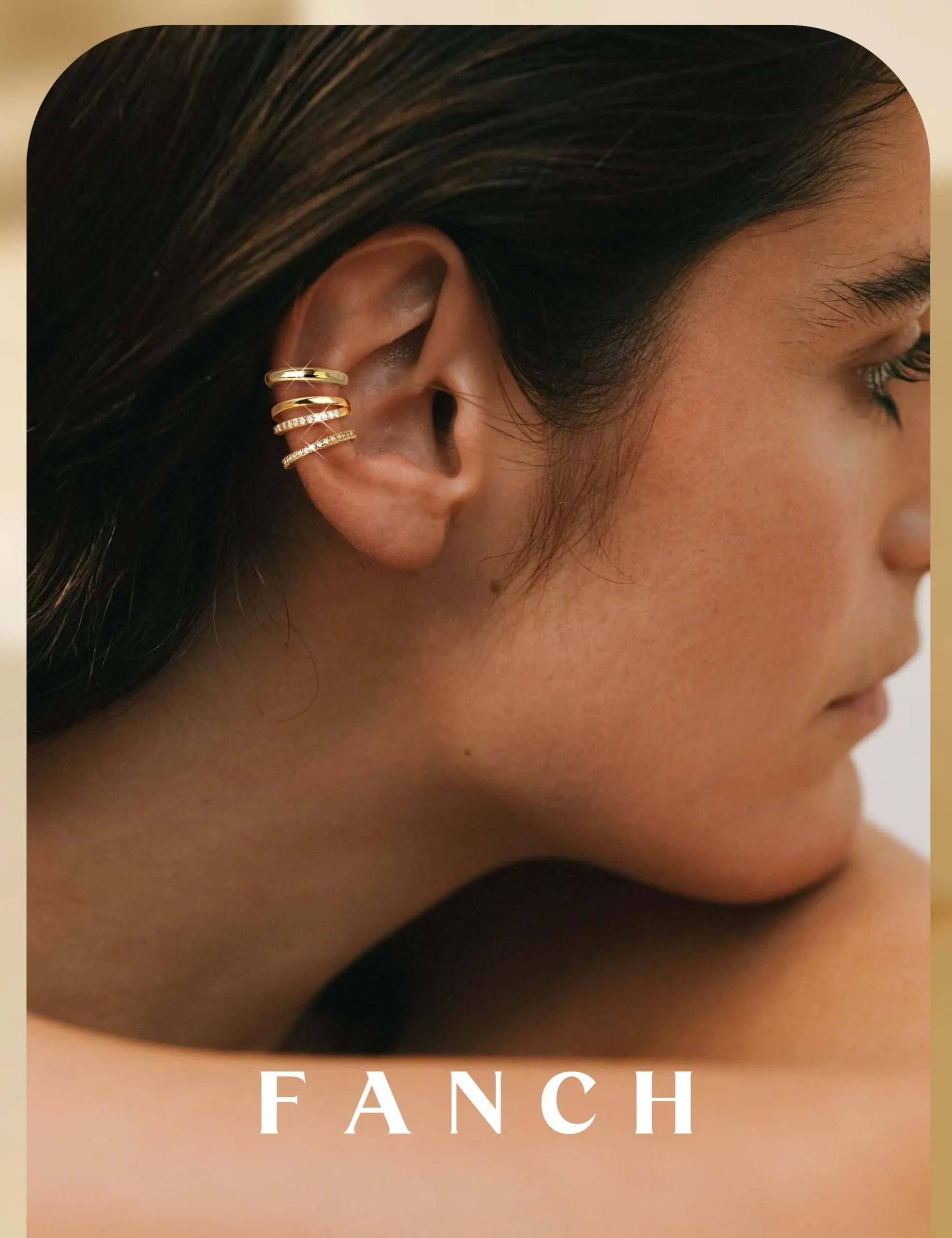 FANCH Ear Cuff Orecchini Senza Buco Donna, 6Pcs 14K Oro Placcato, Regolabili per Cartilagine Non Piercing - immagine 5