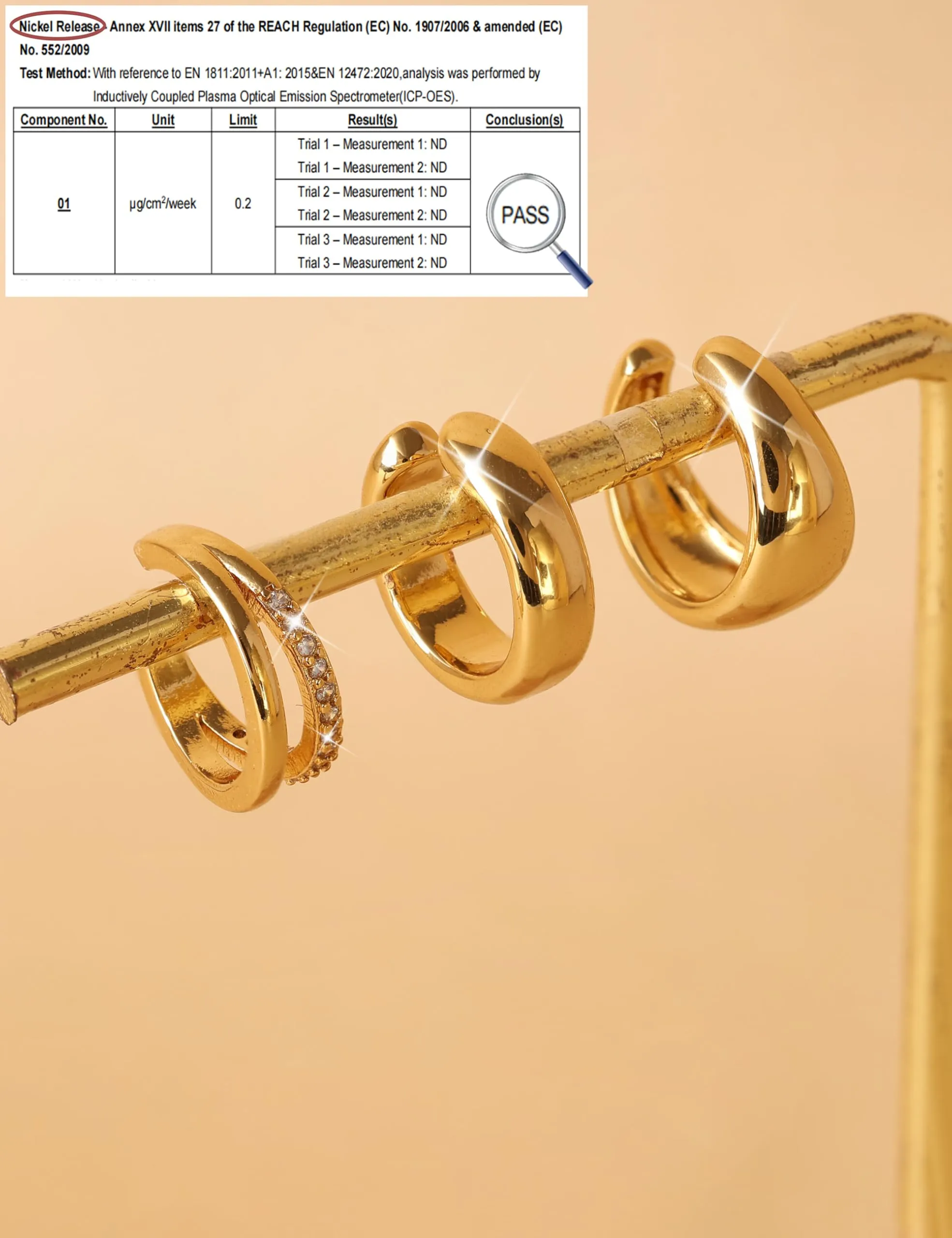 FANCH Ear Cuff Orecchini Senza Buco Donna, 6Pcs 14K Oro Placcato, Regolabili per Cartilagine Non Piercing - immagine 7