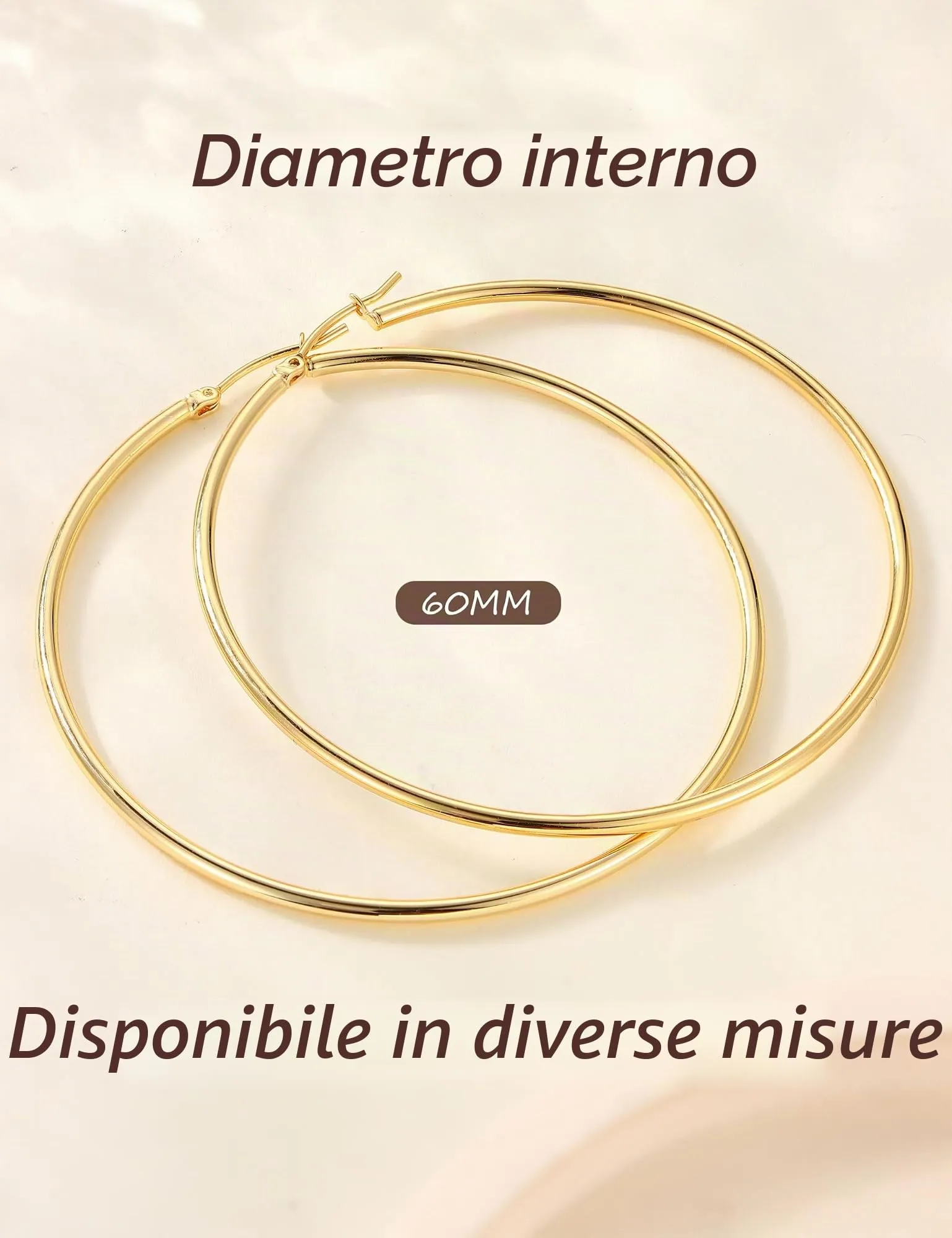 Chriscoco Orecchini Cerchio Argento 925, 70mm - immagine 3