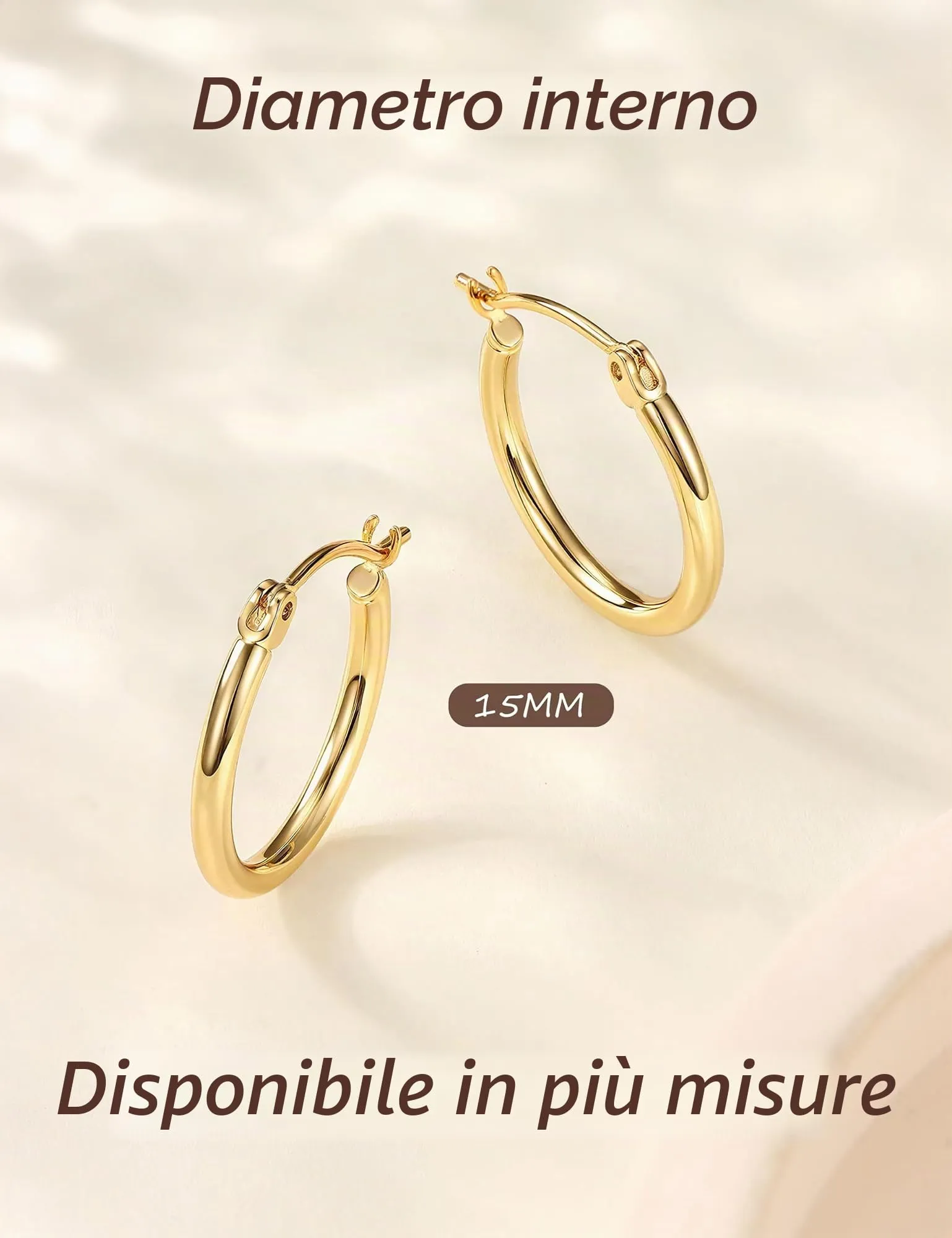 Chriscoco Orecchini a Cerchio in Argento 925, 15-70mm - immagine 3