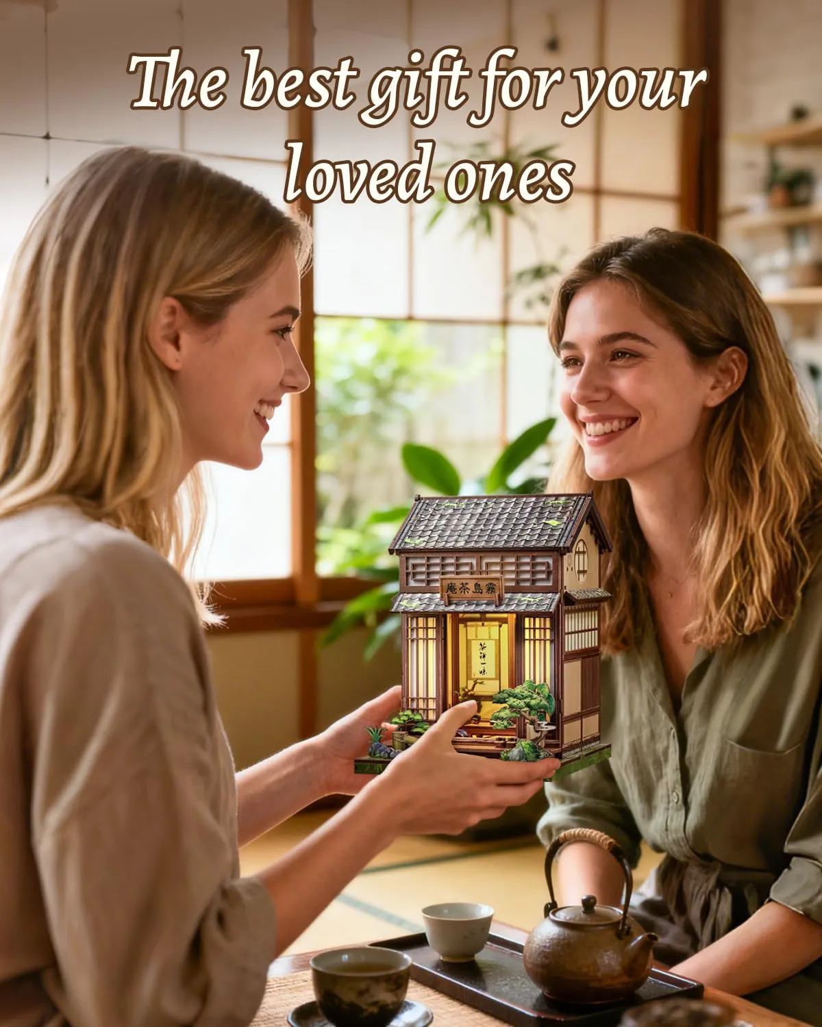 CUTEBEE Japanese Tea House Book Nook Kit, 3D Wooden Puzzle Miniature House, DIY Model for Adults - immagine 7