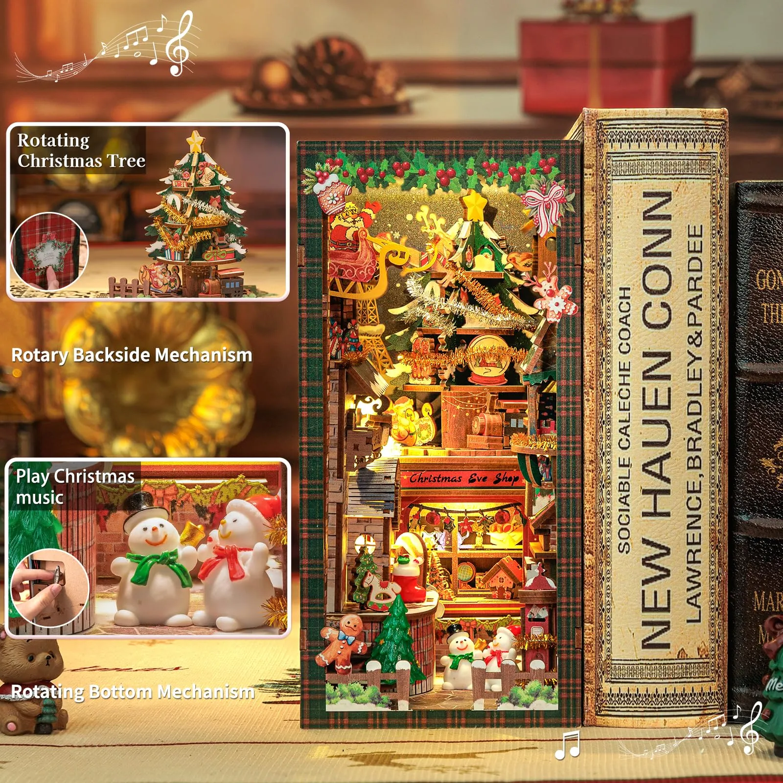 CUTEBEE Book Nook Kit - Christmas Wish Store Miniature DIY Dollhouse 1:12 - immagine 2
