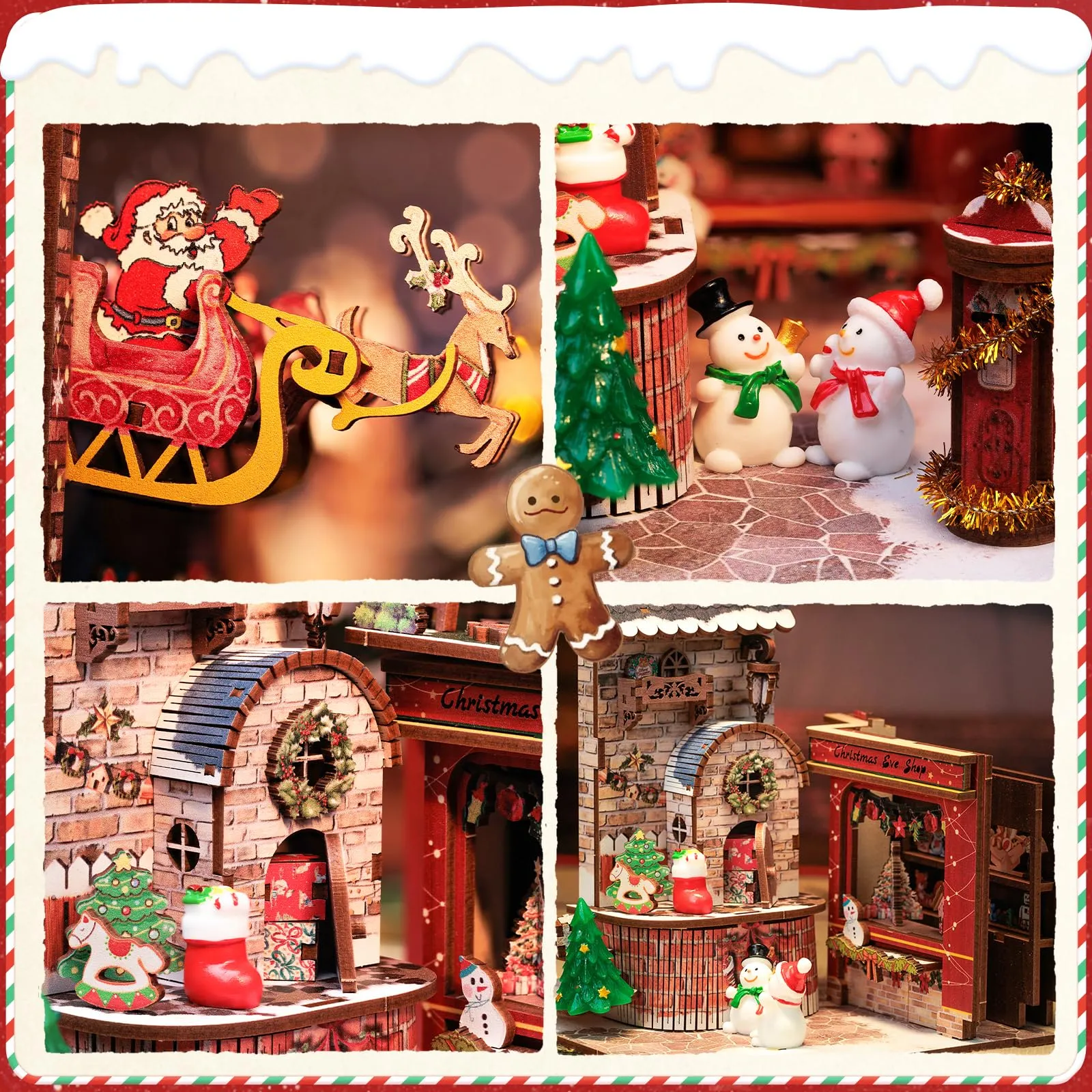 CUTEBEE Book Nook Kit - Christmas Wish Store Miniature DIY Dollhouse 1:12 - immagine 4