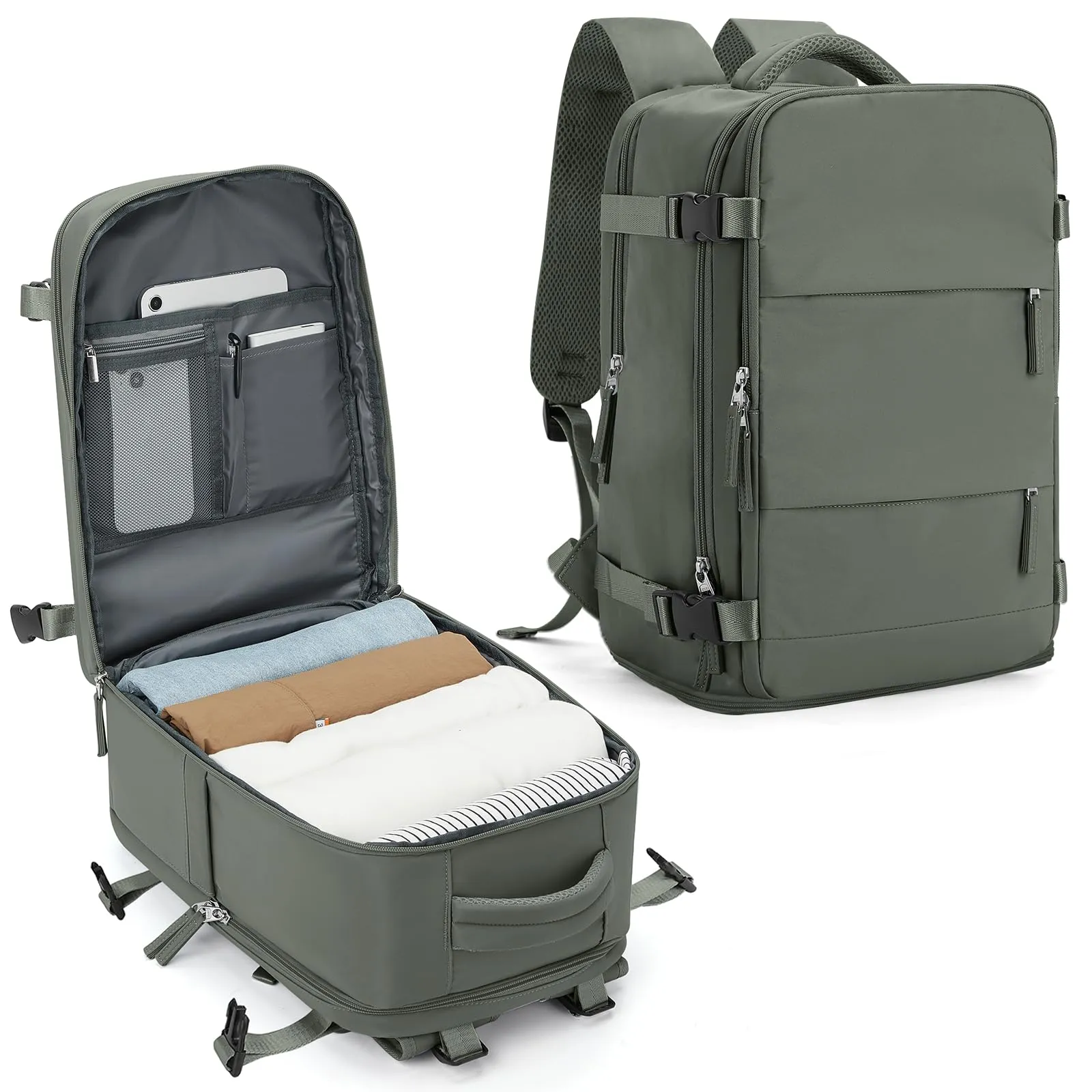 SZLX Zaino da Viaggio Bagaglio a Mano Ryanair Wizzair Easyjet per Laptop 14 Pollici con Porta Scarpe 40x20x25 cm - immagine 1