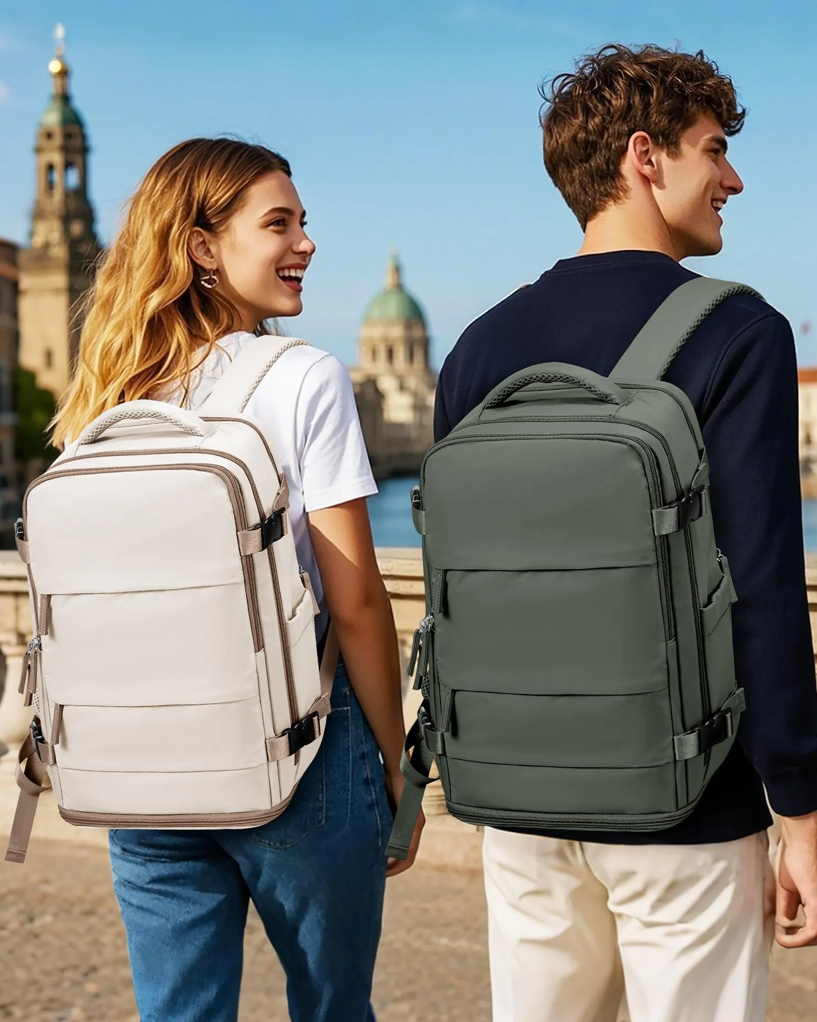 SZLX Zaino da Viaggio Bagaglio a Mano Ryanair Wizzair Easyjet per Laptop 14 Pollici con Porta Scarpe 40x20x25 cm - immagine 3