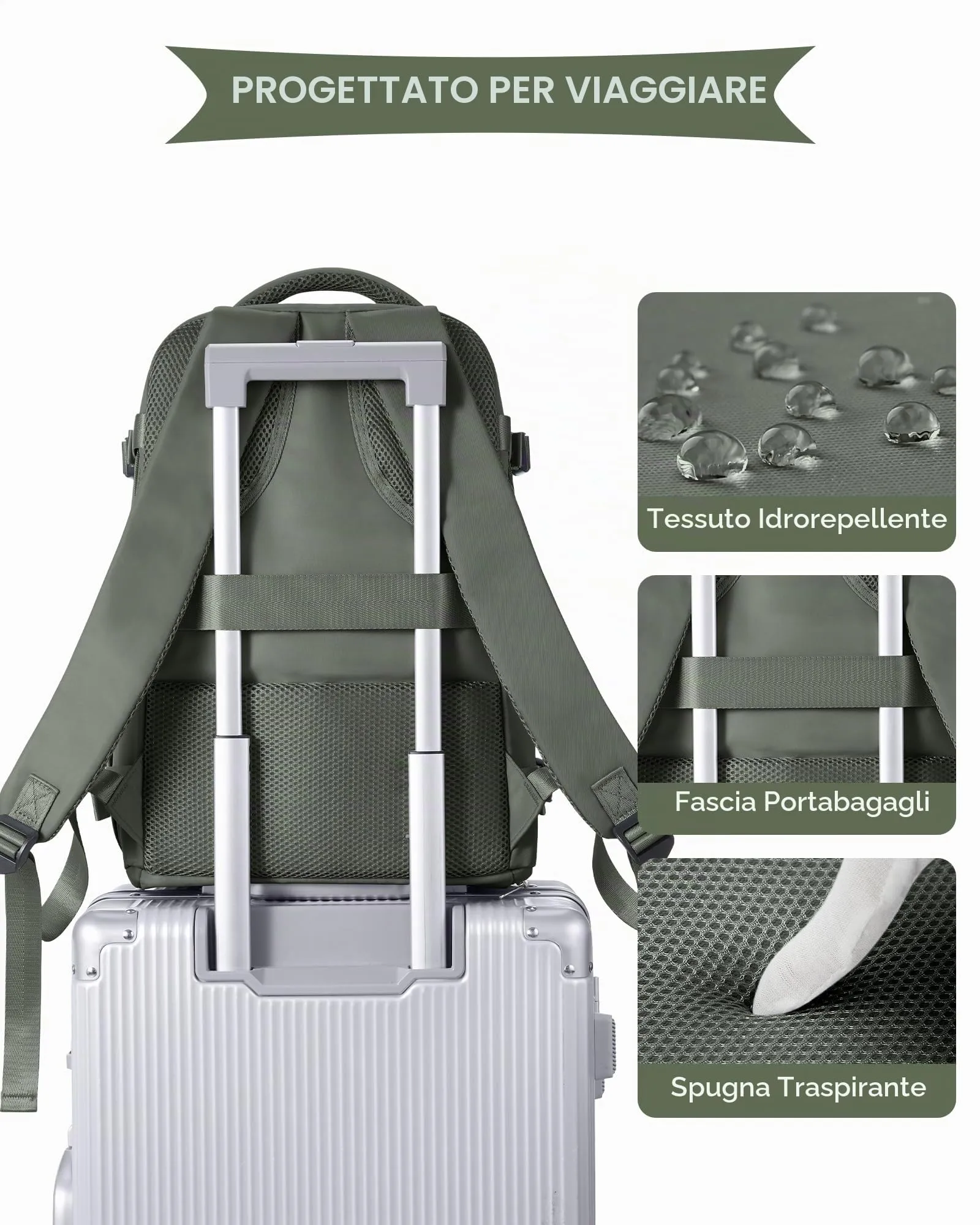 SZLX Zaino da Viaggio Bagaglio a Mano Ryanair Wizzair Easyjet per Laptop 14 Pollici con Porta Scarpe 40x20x25 cm - immagine 7