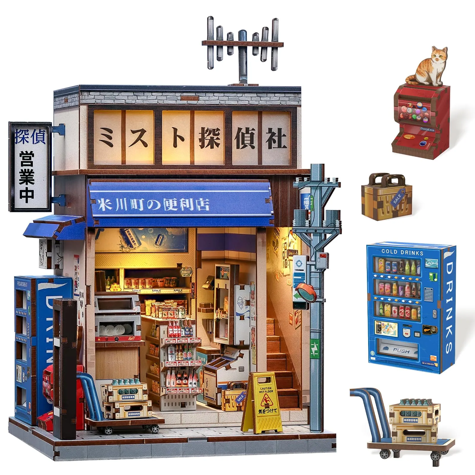 CUTEBEE Book Nook Kit - Casa Di Bambole In Stile Giapponese DIY Miniatura In Legno - immagine 1