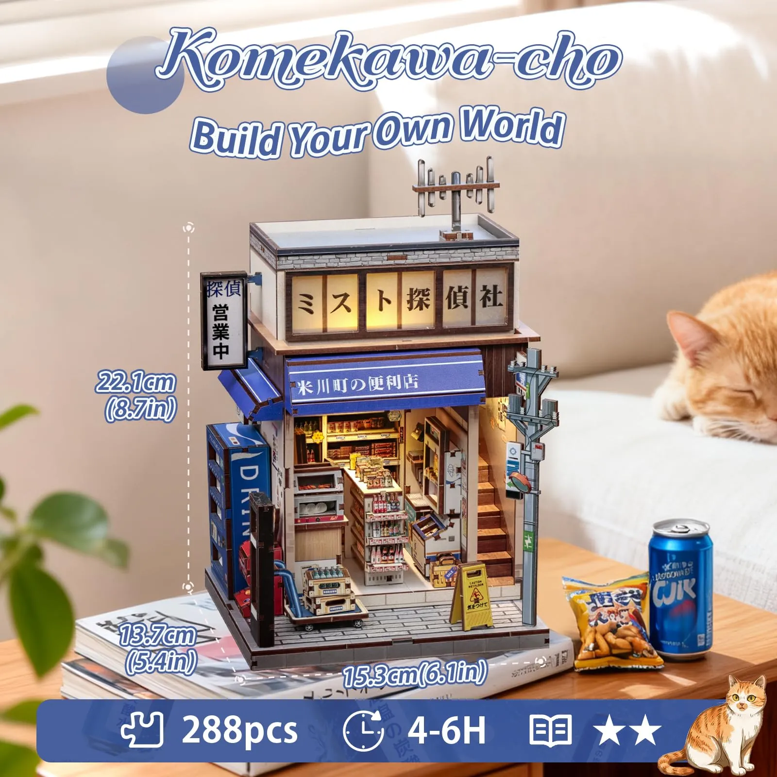 CUTEBEE Book Nook Kit - Casa Di Bambole In Stile Giapponese DIY Miniatura In Legno - immagine 2