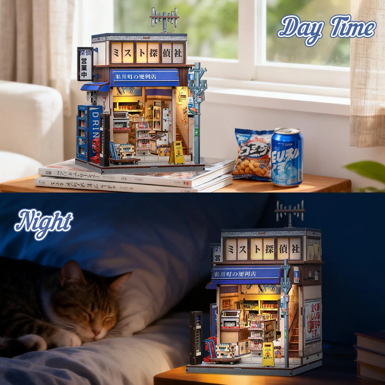 CUTEBEE Book Nook Kit - Casa Di Bambole In Stile Giapponese DIY Miniatura In Legno - immagine 6