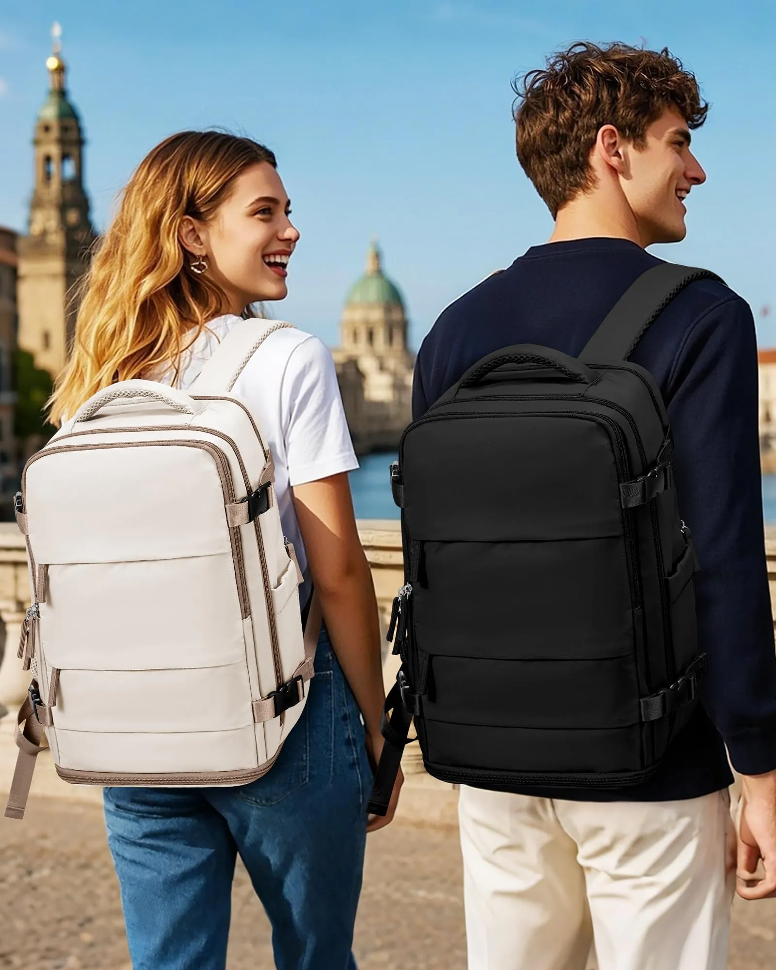 SZLX Zaino da Viaggio Sottovuoto con Pompa per Bagaglio a Mano Ryanair, Wizzair, Easyjet, Compatibile con Laptop 14 Pollici e Porta Scarpe - immagine 3
