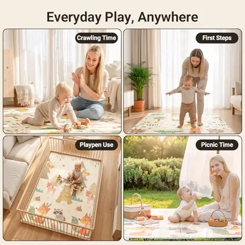 COSYLAND Tappeto Gioco Bambini Pieghevole in XPE, 150 x 180 x 1 cm, Animali - immagine 12