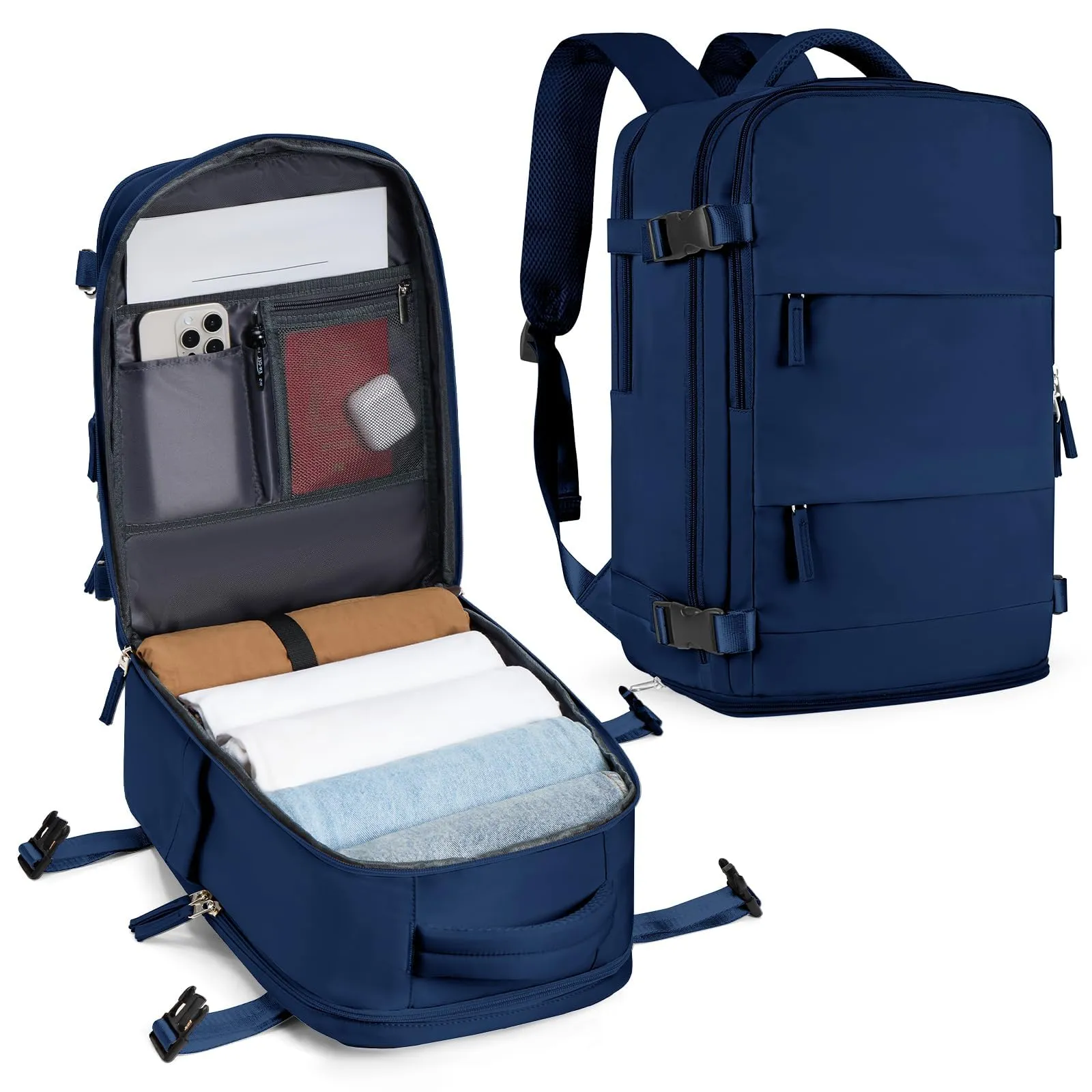 SZLX Zaino da Viaggio Bagaglio a Mano Ryanair 40x30x20 Wizzair Easyjet per Laptop 14 Pollici con Porta Scarpe - immagine 1