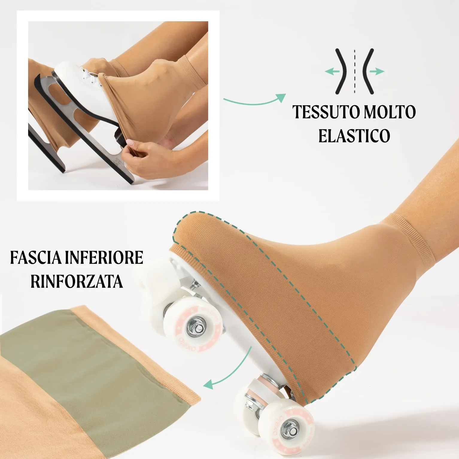 CALZITALY Copripattini Unisex 130 Denari, Naturale, Taglia 33-37 (210-235 mm) - immagine 3
