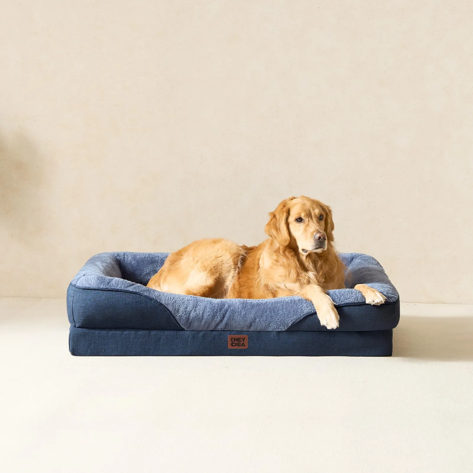EHEYCIGA Cuccia Cane Interno in Memory Foam, 89x56x16.5cm, Blu Scuro - immagine 9