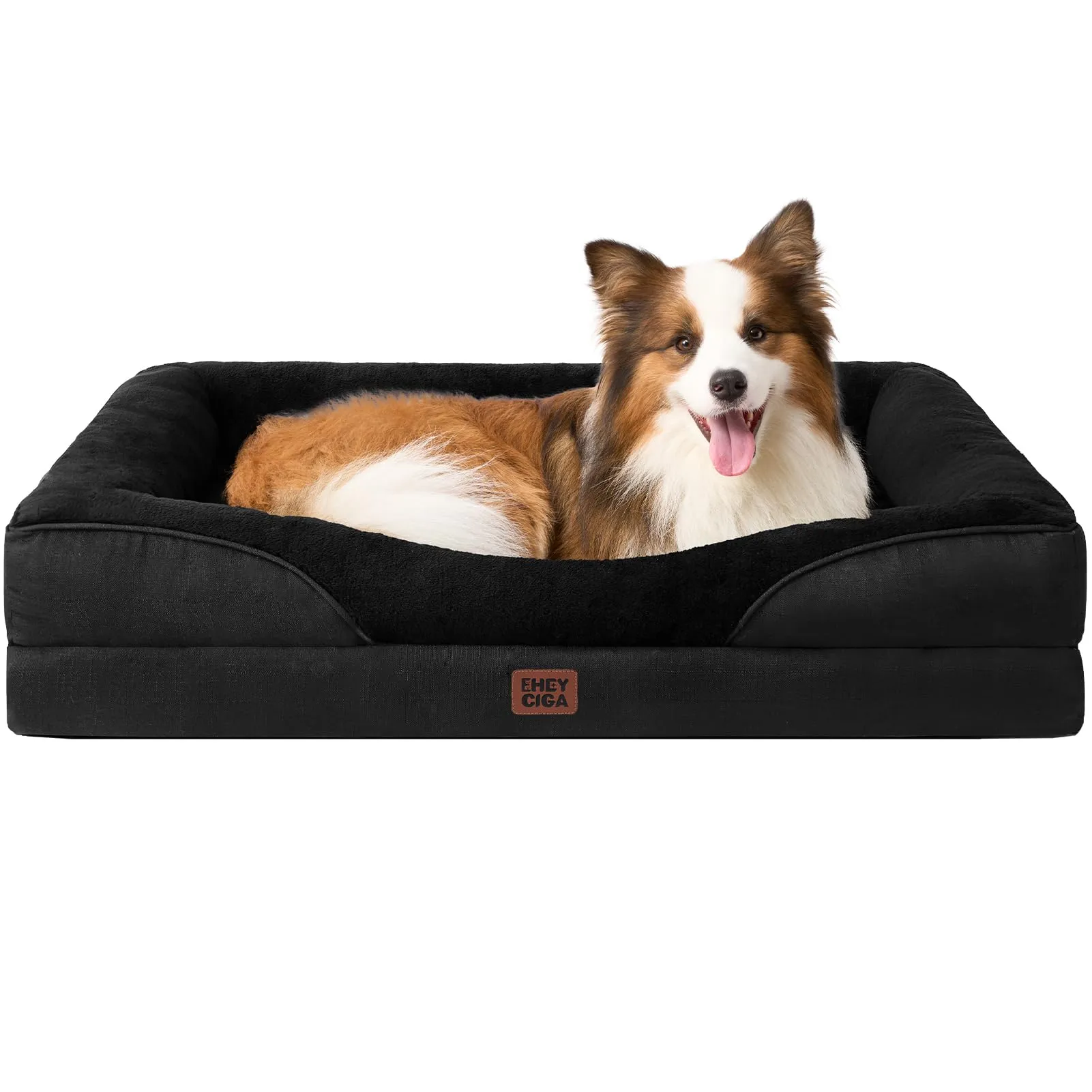 EHEYCIGA Cuccia Cane Interno Taglia Grande, 104x68.6x18.9cm, Nero - immagine 1