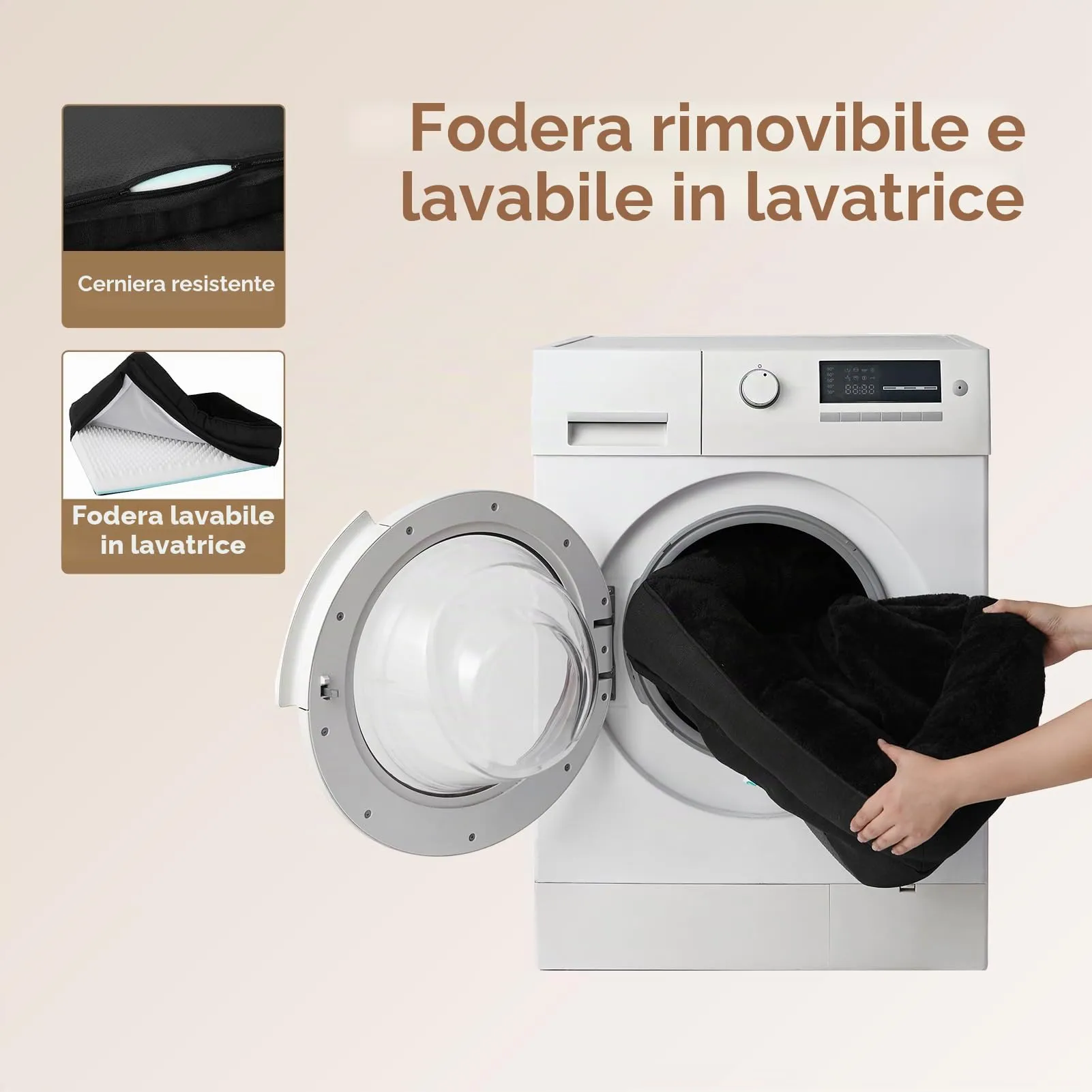EHEYCIGA Cuccia Cane Interno Taglia Grande, 104x68.6x18.9cm, Nero - immagine 6