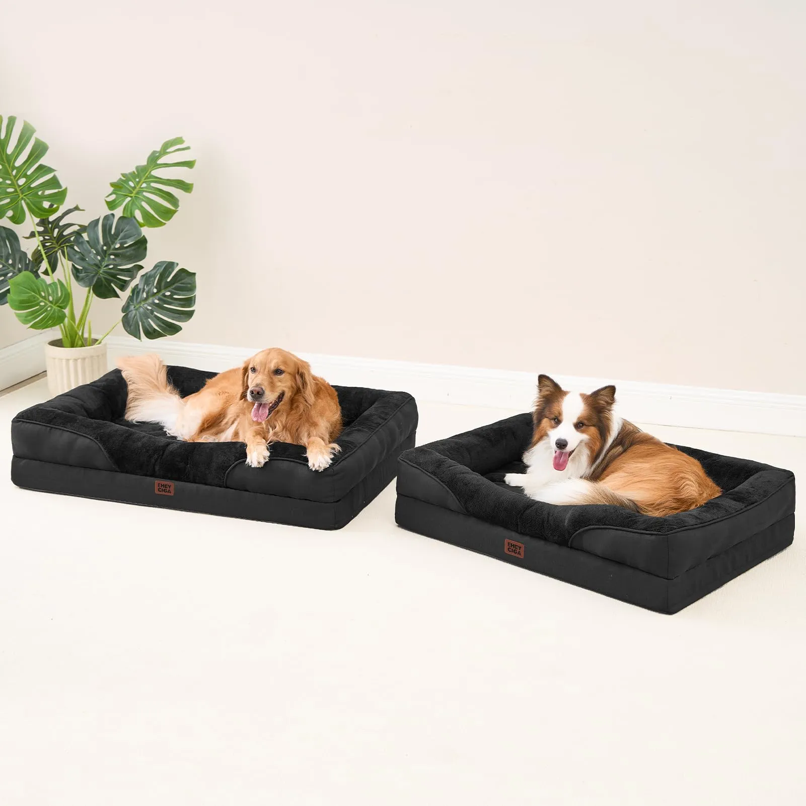 EHEYCIGA Cuccia Cane Interno Taglia Grande, 104x68.6x18.9cm, Nero - immagine 8