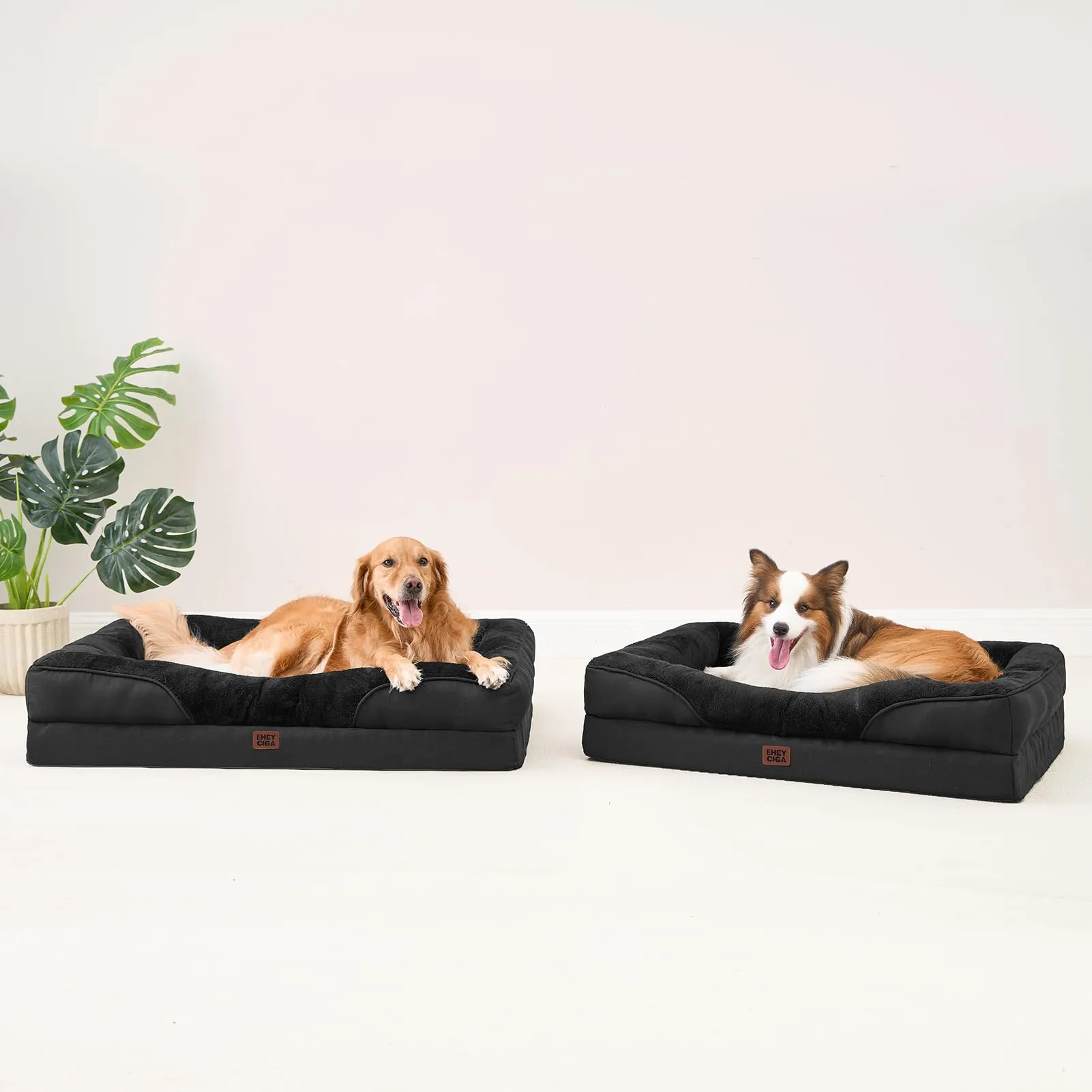 EHEYCIGA Cuccia Cane Interno Taglia Grande, 104x68.6x18.9cm, Nero - immagine 9