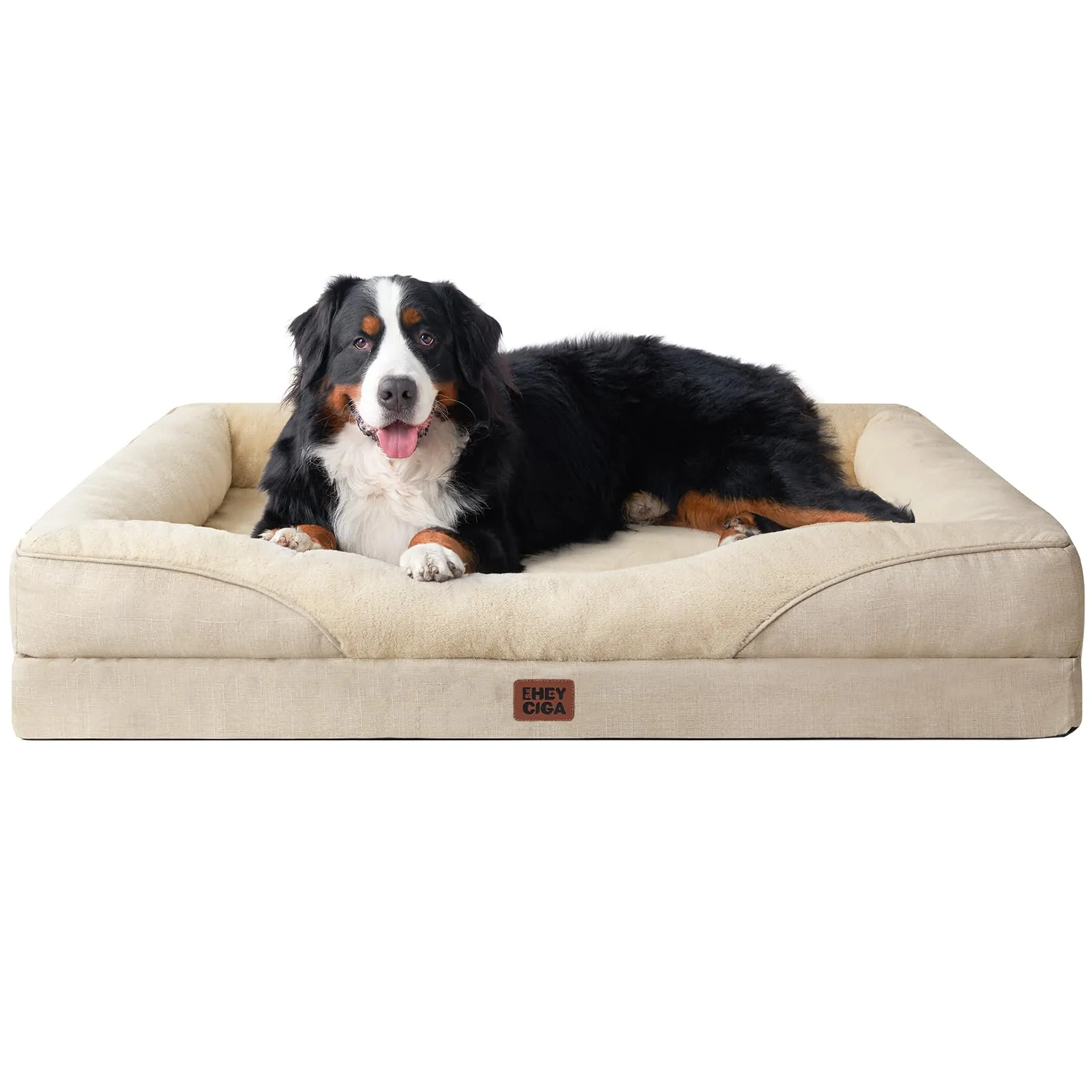 EHEYCIGA Cuccia Cane Interno Memory Foam, Taglia Grande, 132x104x20.3cm, Beige - immagine 1