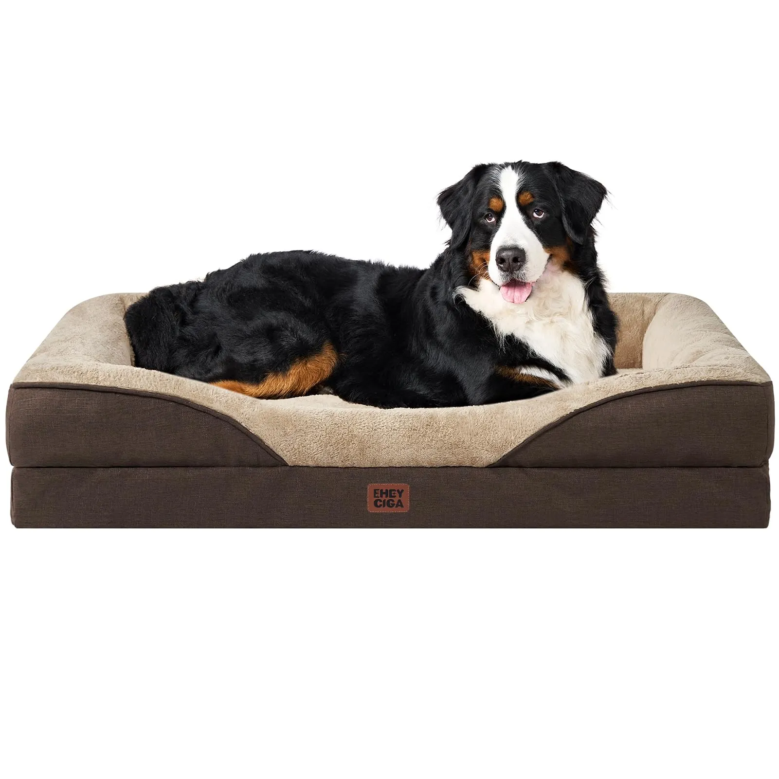 EHEYCIGA Cuccia Cane Interno, Taglia Grande, 132x104x20.3cm, Marrone - immagine 1