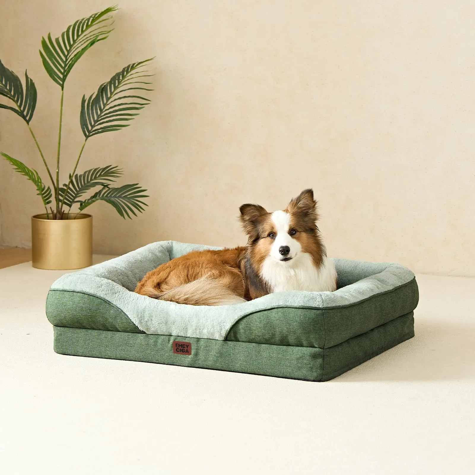 EHEYCIGA Cuccia Cane Interno, Taglia Grande, 104x68.6x18.9cm, Verde - immagine 8