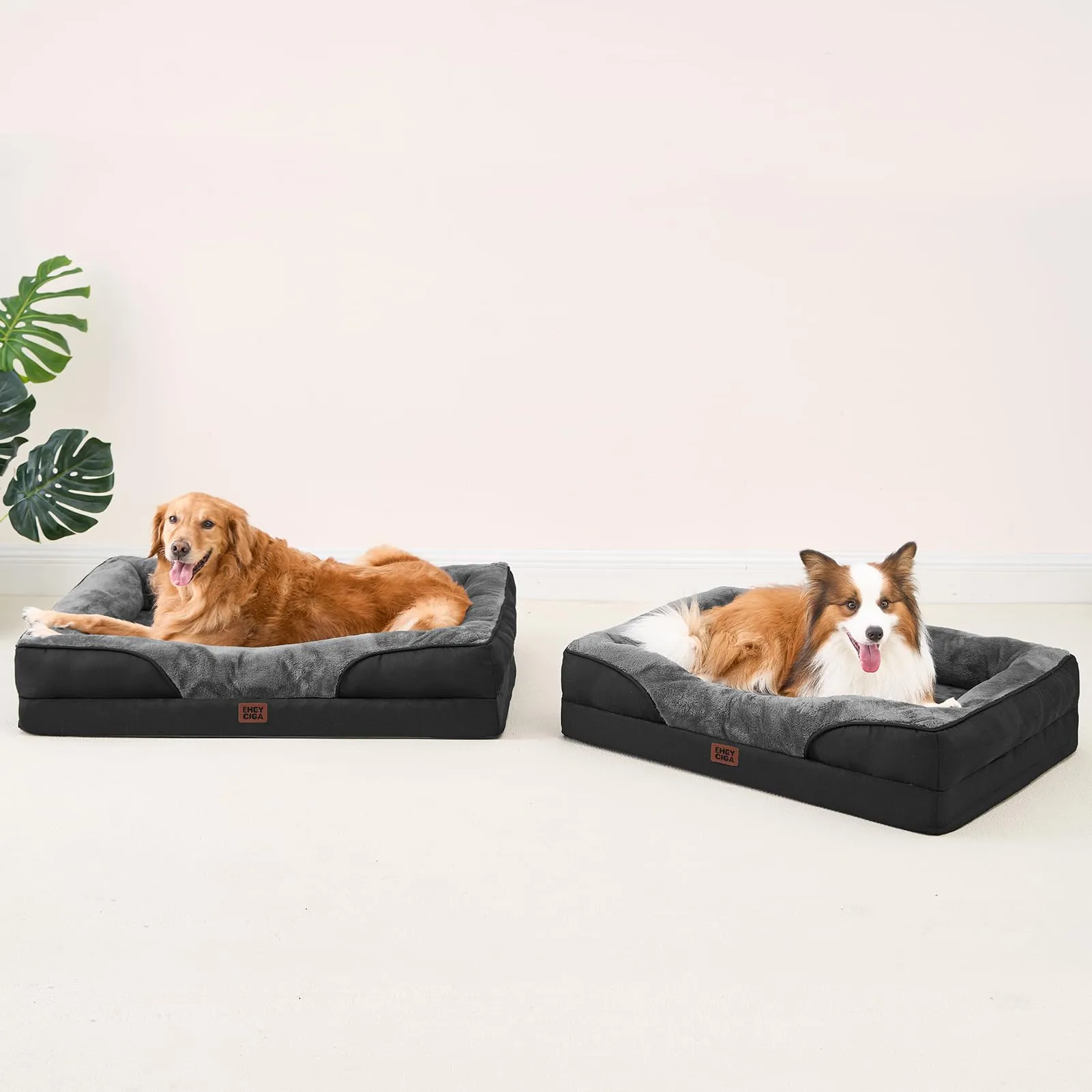 EHEYCIGA Cuccia Cane Interno, 122x89cm, Grigio Scuro/Nero - immagine 8