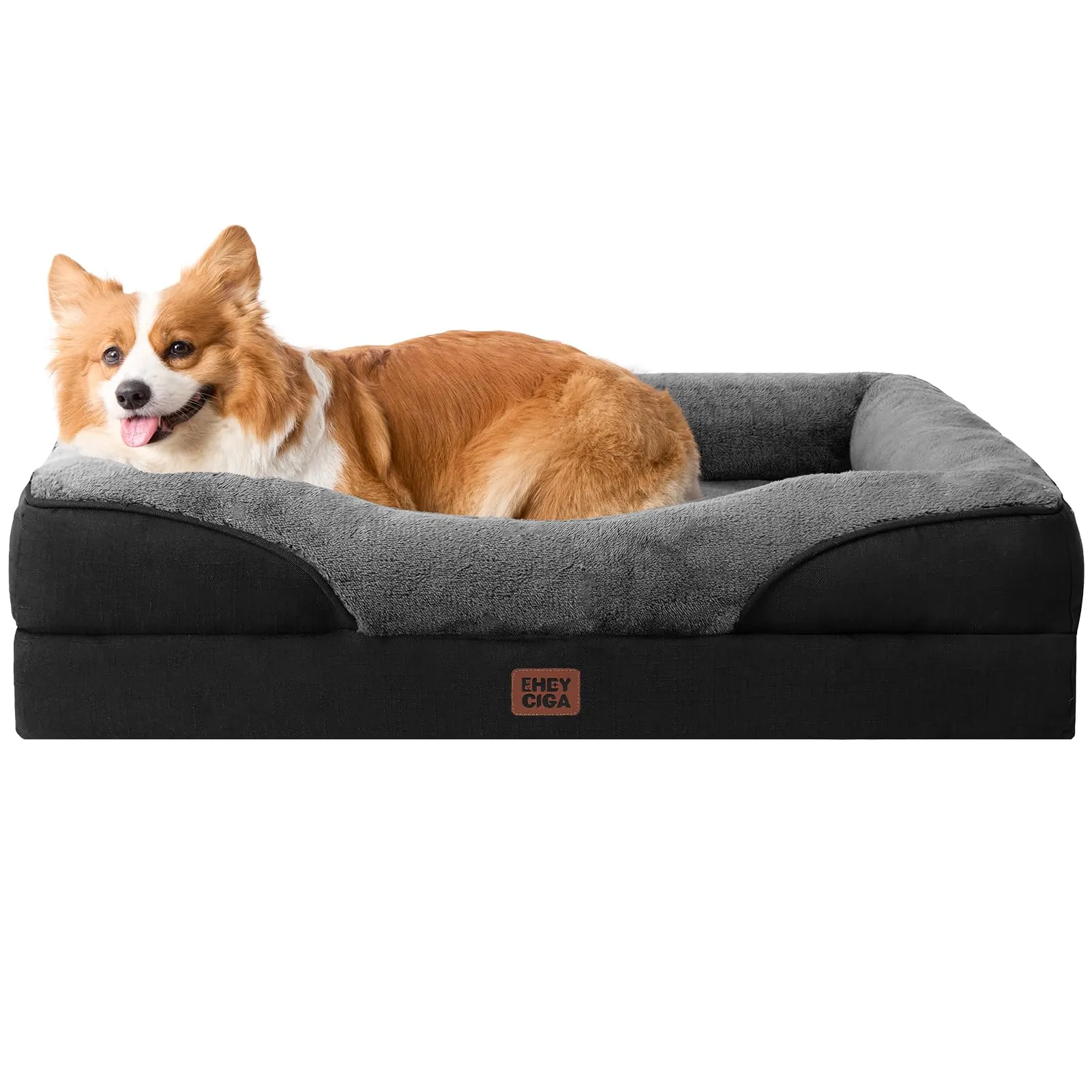 EHEYCIGA Cuccia Cane Interno Taglia Media, 89x56x16.5cm, Grigio Scuro/Nero - immagine 1