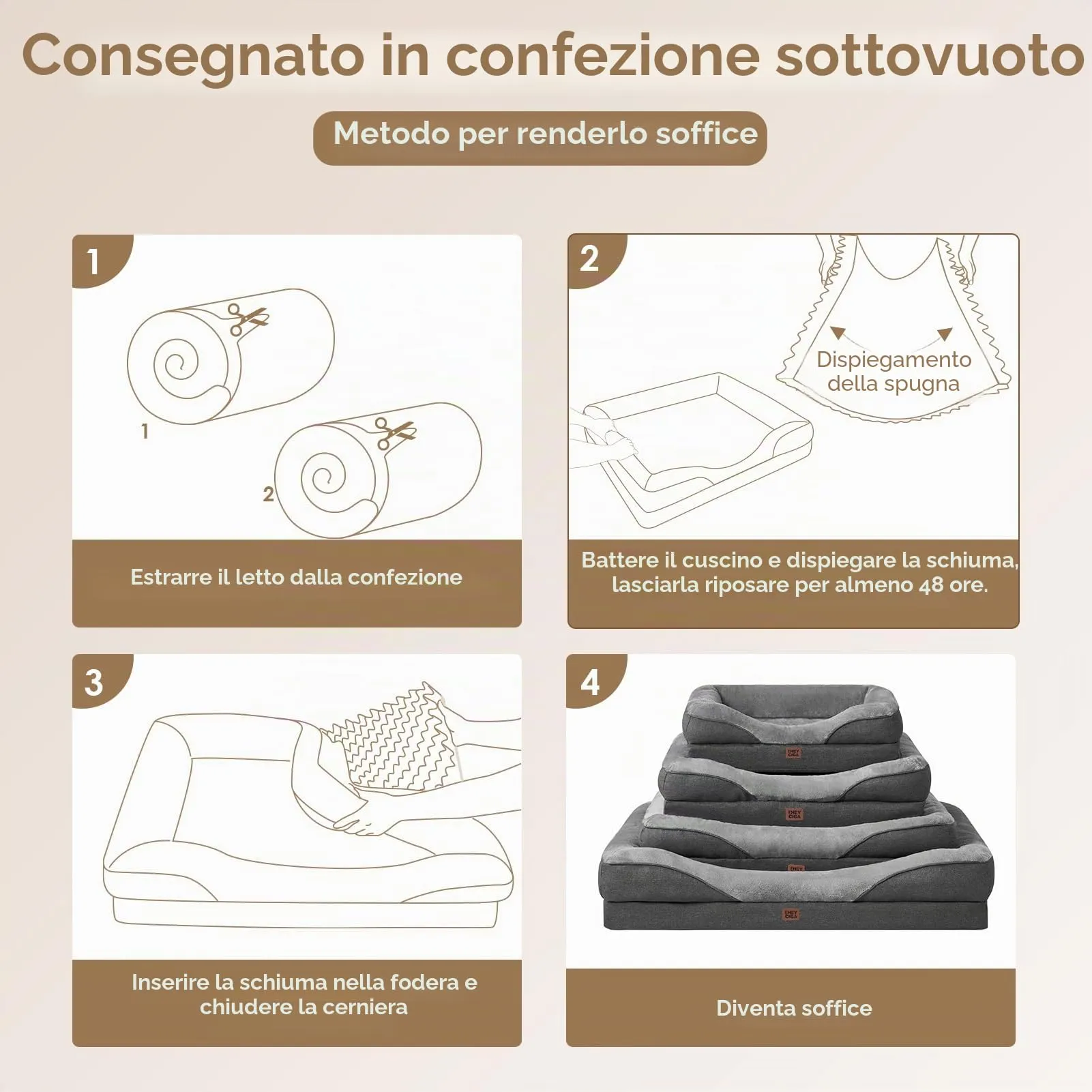 EHEYCIGA Cuccia Cane Interno, 104x68.6x18.9cm, Grigio Scuro - immagine 7