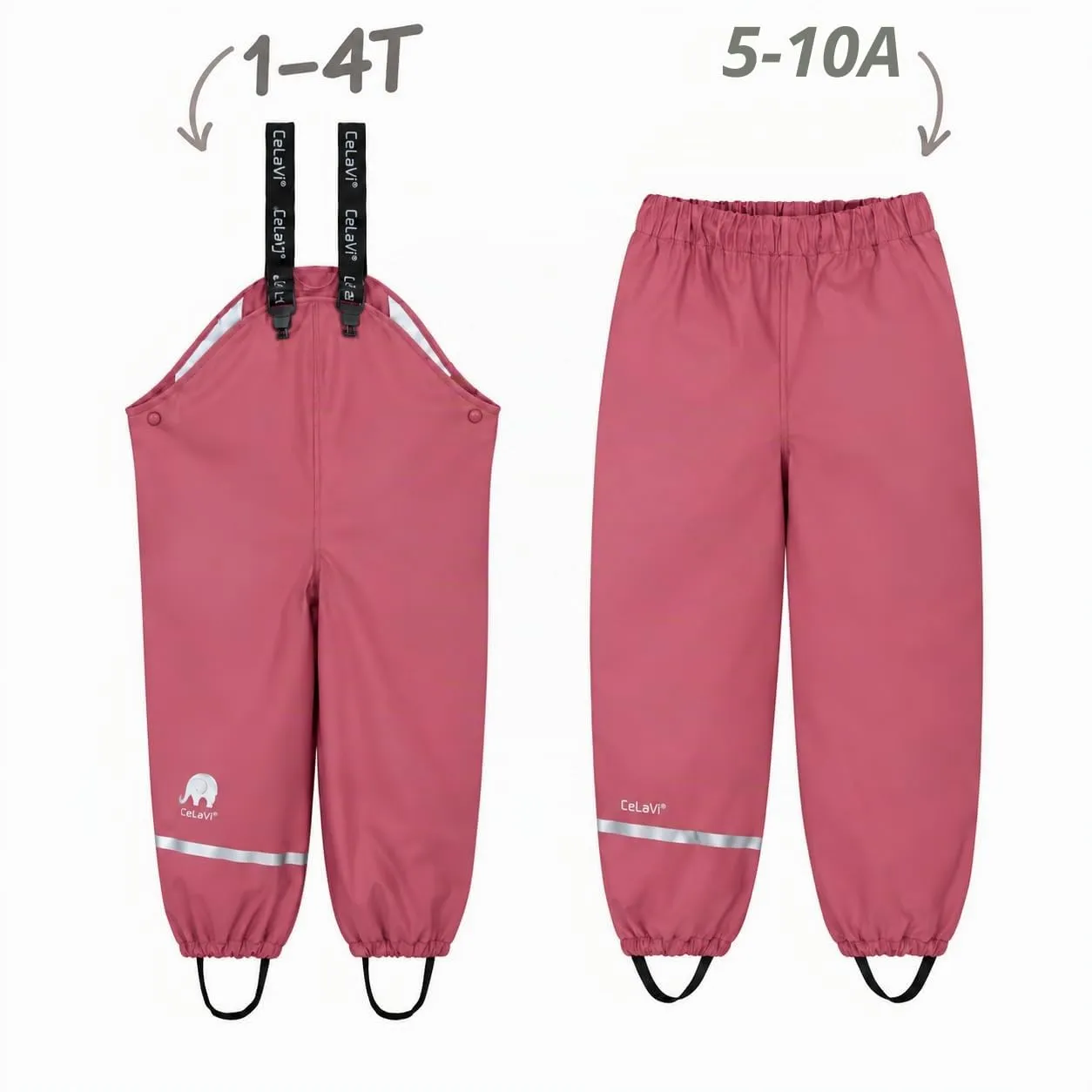 Celavi Basic Rainwear Set Unisex, Solid PU, Rose Wine, 80 - immagine 4