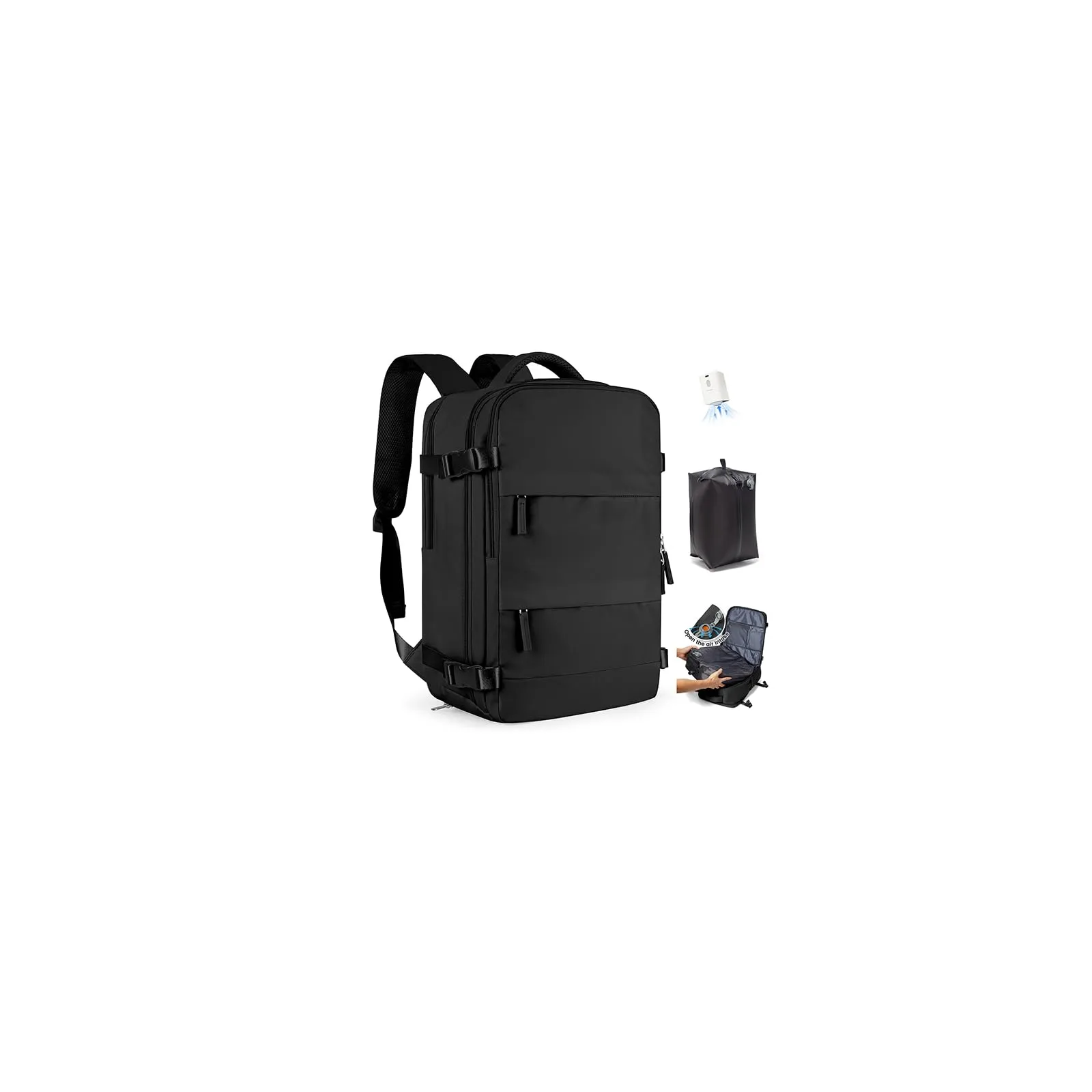 SZLX Zaino da Viaggio Sottovuoto con Pompa 40x30x20 per Ryanair, Wizzair, Easyjet, Bagaglio a Mano con Scomparto Laptop 14 Pollici e Porta Scarpe - immagine 1