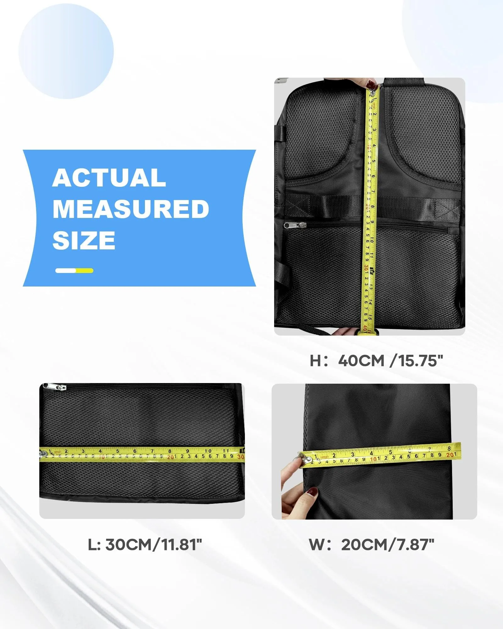 SZLX Zaino da Viaggio Sottovuoto con Pompa 40x30x20 per Ryanair, Wizzair, Easyjet, Bagaglio a Mano con Scomparto Laptop 14 Pollici e Porta Scarpe - immagine 12