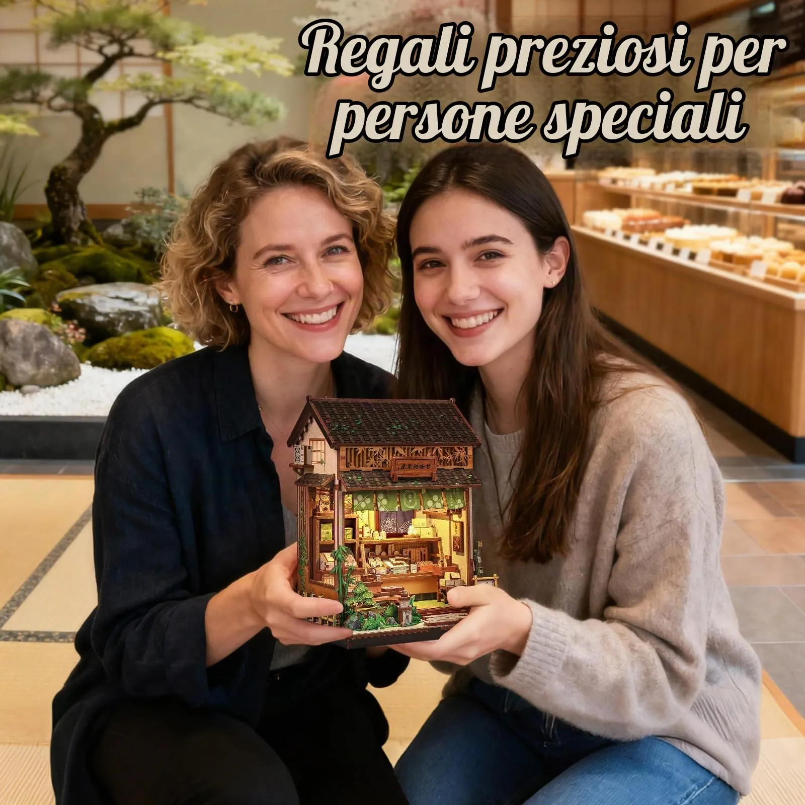 CUTEBEE Book Nook Kit, Negozio di Wagashi Giapponese, Puzzle 3D in Legno per Libreria, Mini Casa Fai da Te per Adulti - immagine 6